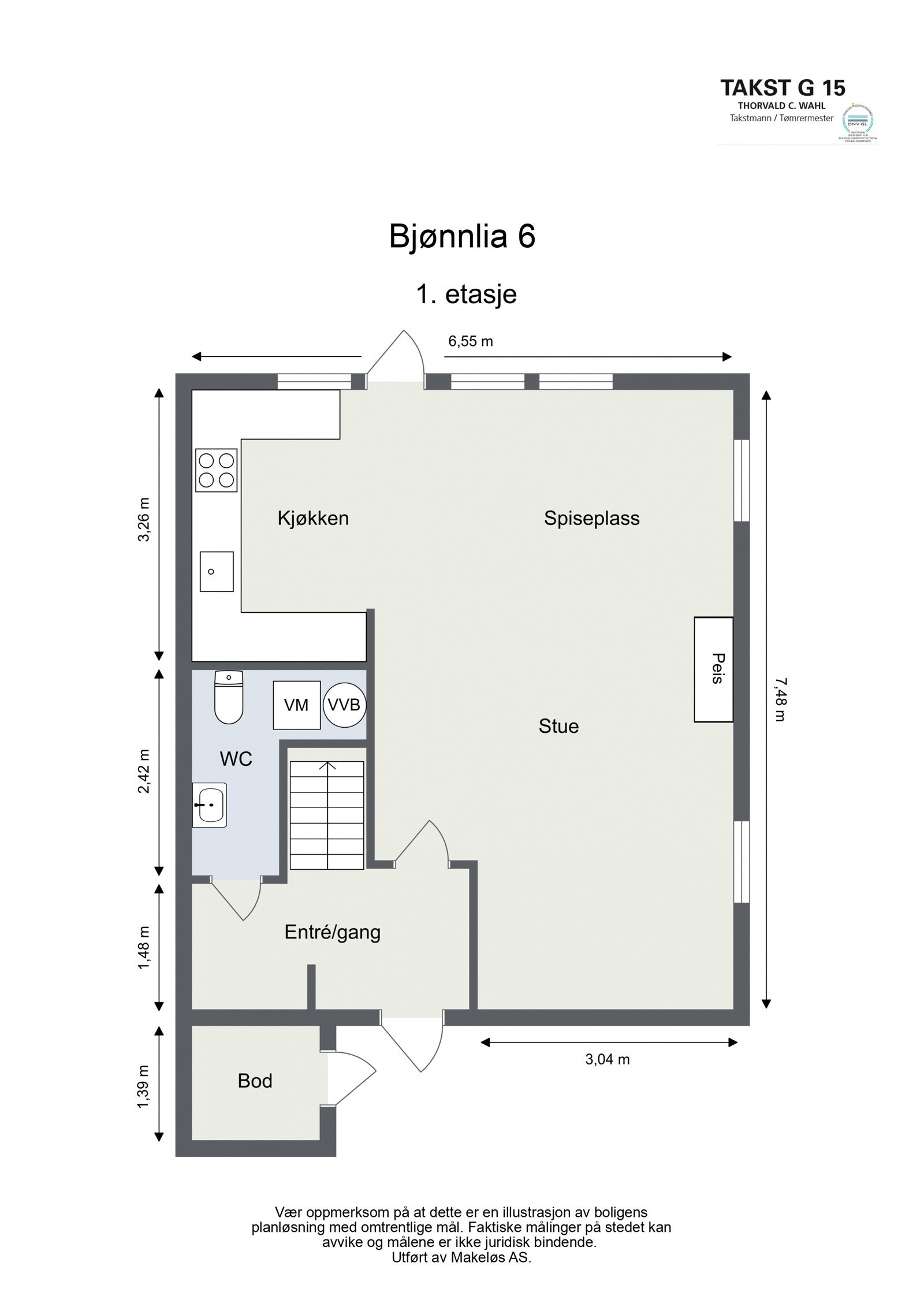 Plantegning 1. etasje Galleribilde