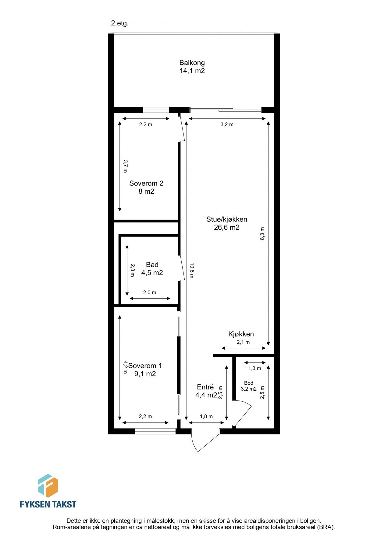 Målsatt planskisse. Galleribilde