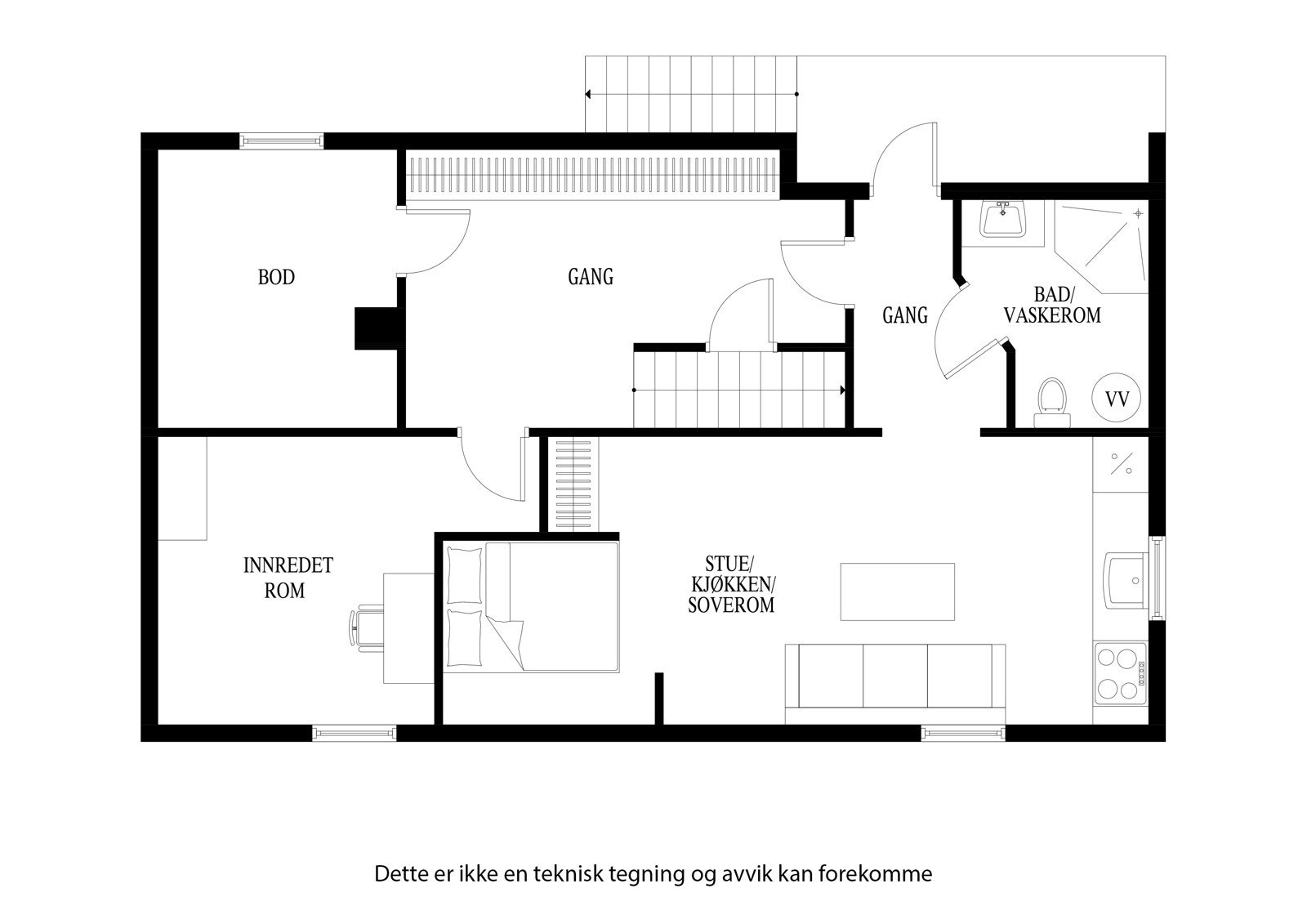 Plantegning - Underetasje Galleribilde