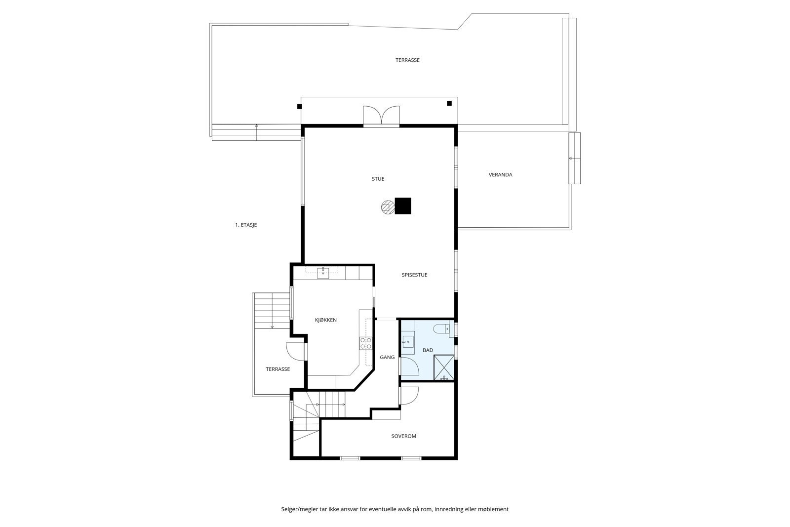 Plantegning 1. etasje Galleribilde