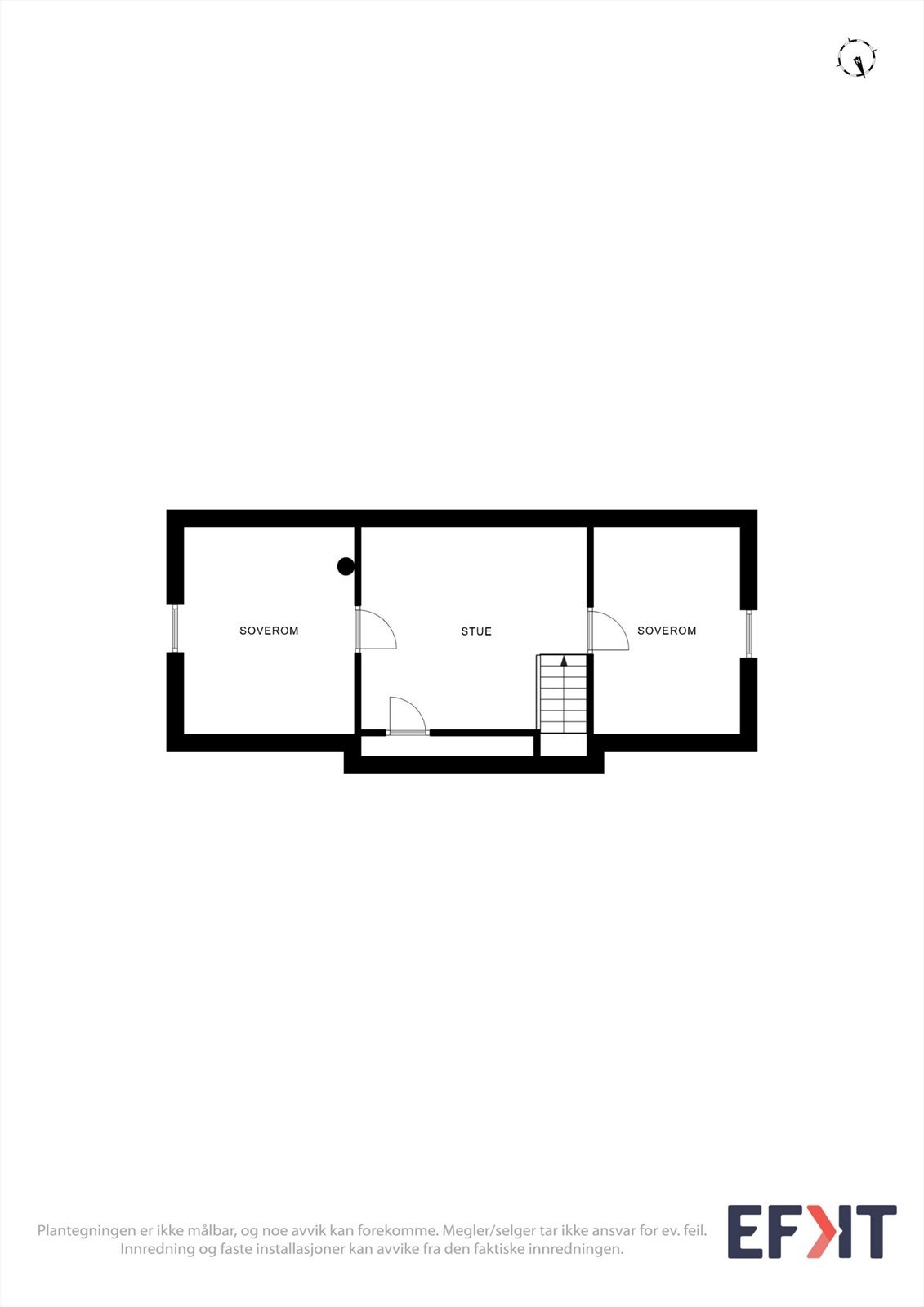Loftet har et gulvareal (GUA) på 33 m², men arealet er ikke måleverdig som bruksareal (BRA-i) grunnet takhøyde under 1,9 meter. Det er derfor ikke godkjent til varig opphold, men er i dag innredet med tre rom som er brukt som loftstue og soverom. Galleribilde