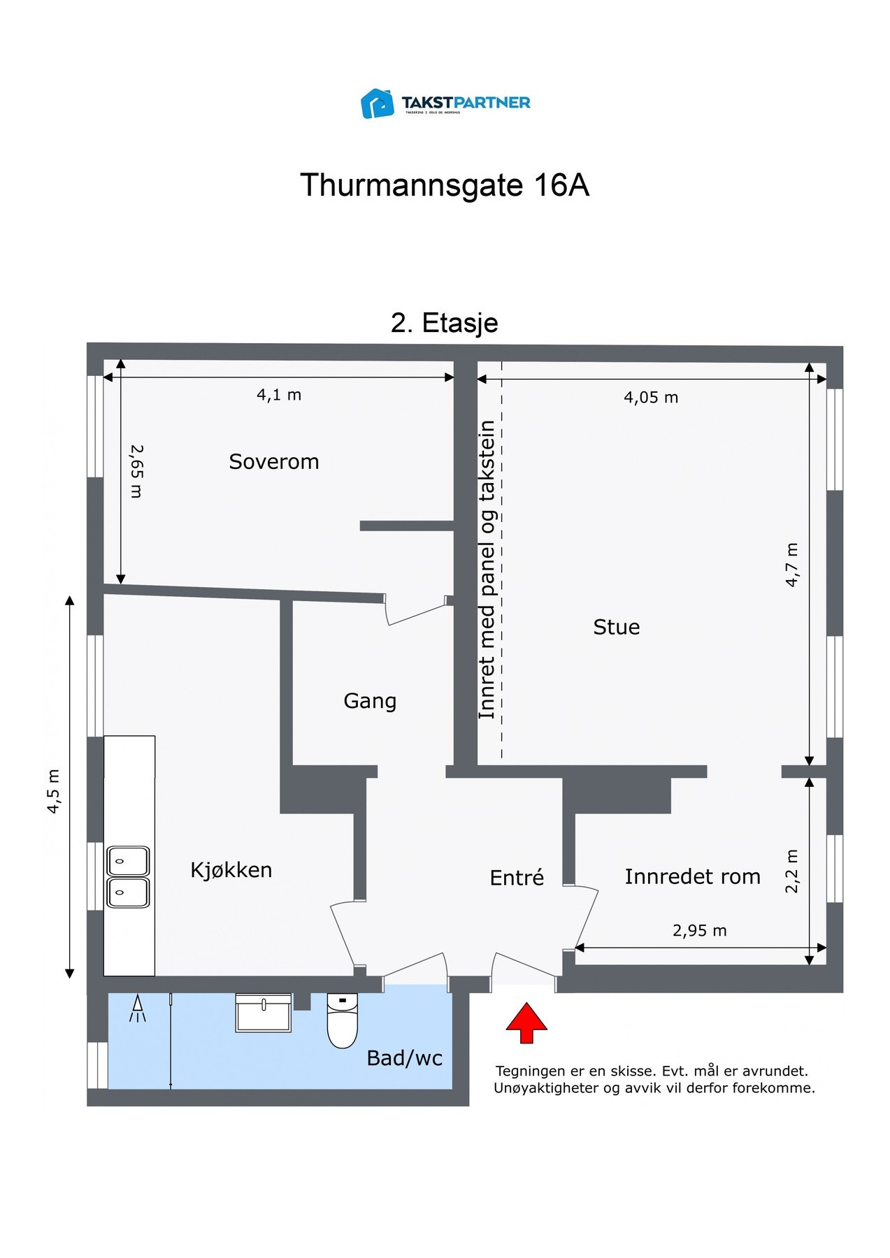 Leiligheten var opprinnelig 2 leiligheter. Det er mulig å gjøre om leiligheten til 3- eller 4 roms. Se alternativ planskisse i annonsen. Galleribilde