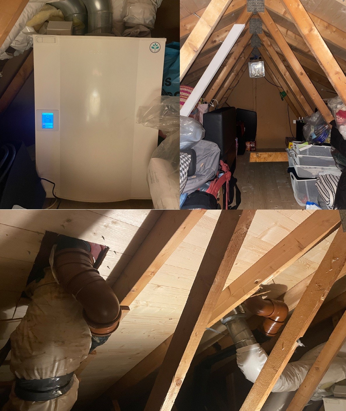 Det er installert moderne balansert ventilasjon med filter i boligen - anlegg på loftet. :Meglers bilder Galleribilde