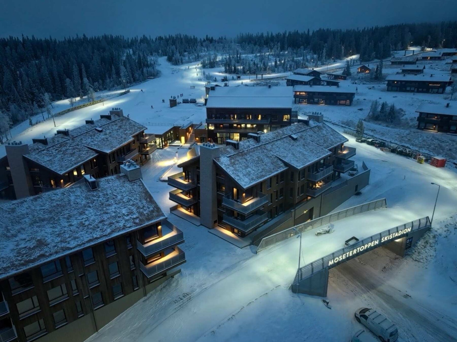 Nærhet til Mosetertoppen skistadion med bl.a. dagligvarehandel, sportsbutikk og diverse restauranter. Galleribilde