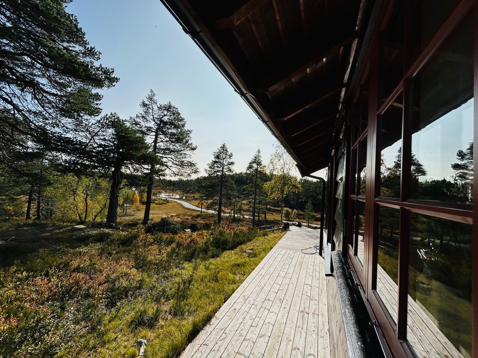 Platting rundt hytta, turløype like nedenfor. Galleribilde