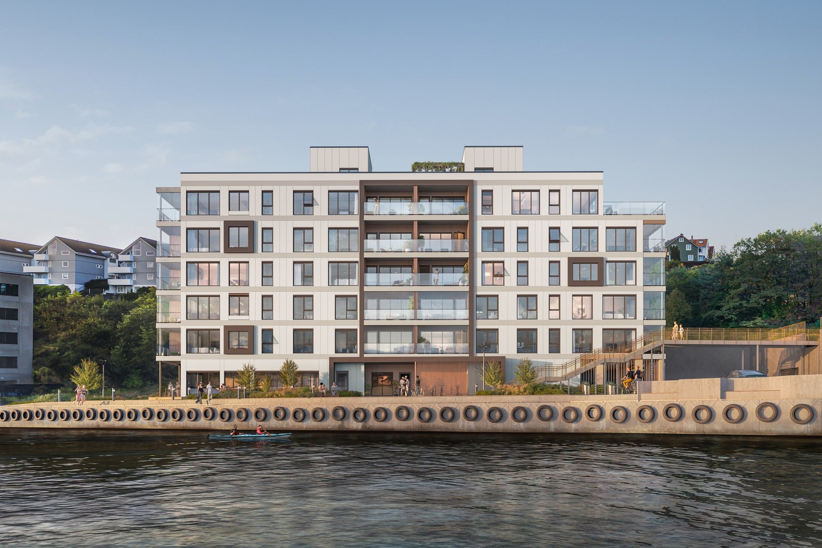 Nærmere sjøen kommer man omtrent ikke!
Det gjøres oppmerksom på at illustrasjoner er kun ment for å danne et inntrykk og vil avvike fra endelig leveranse. Galleribilde