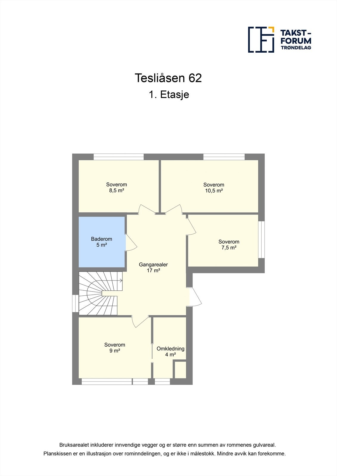 Ta en titt på planskissen av 1.etasje og gjør deg kjent med romfordelingen. Galleribilde