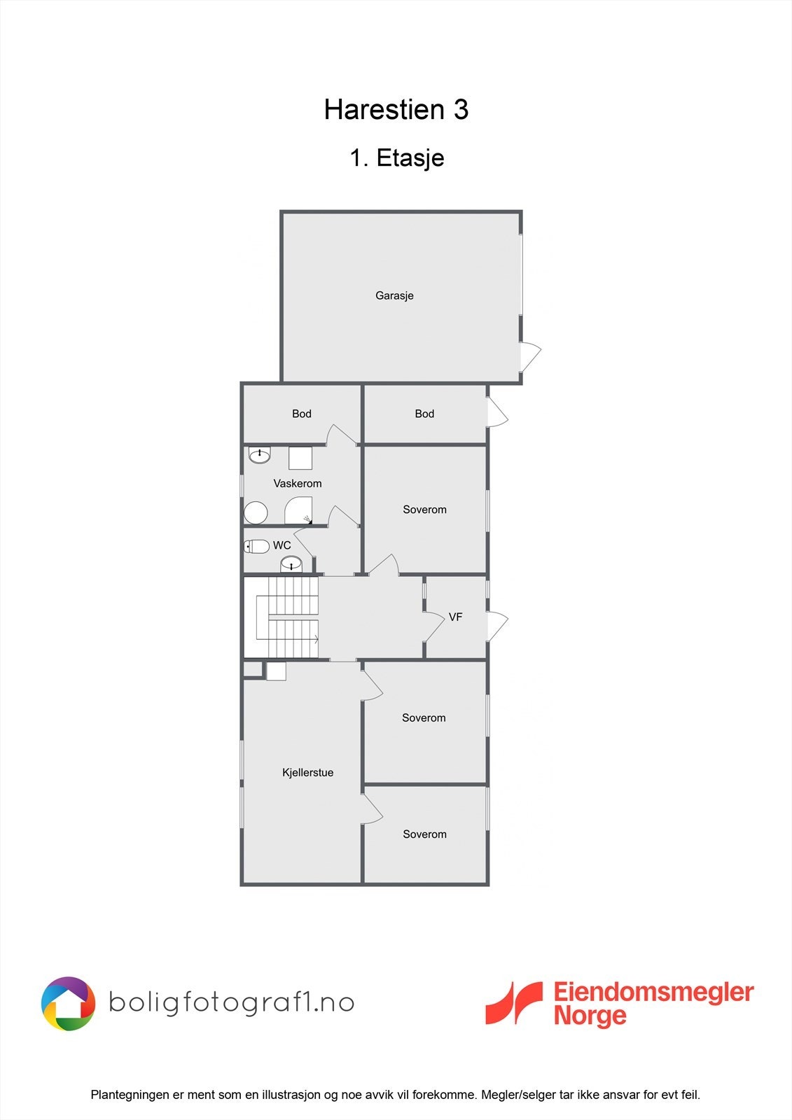 Plantegning 1. etasje Galleribilde