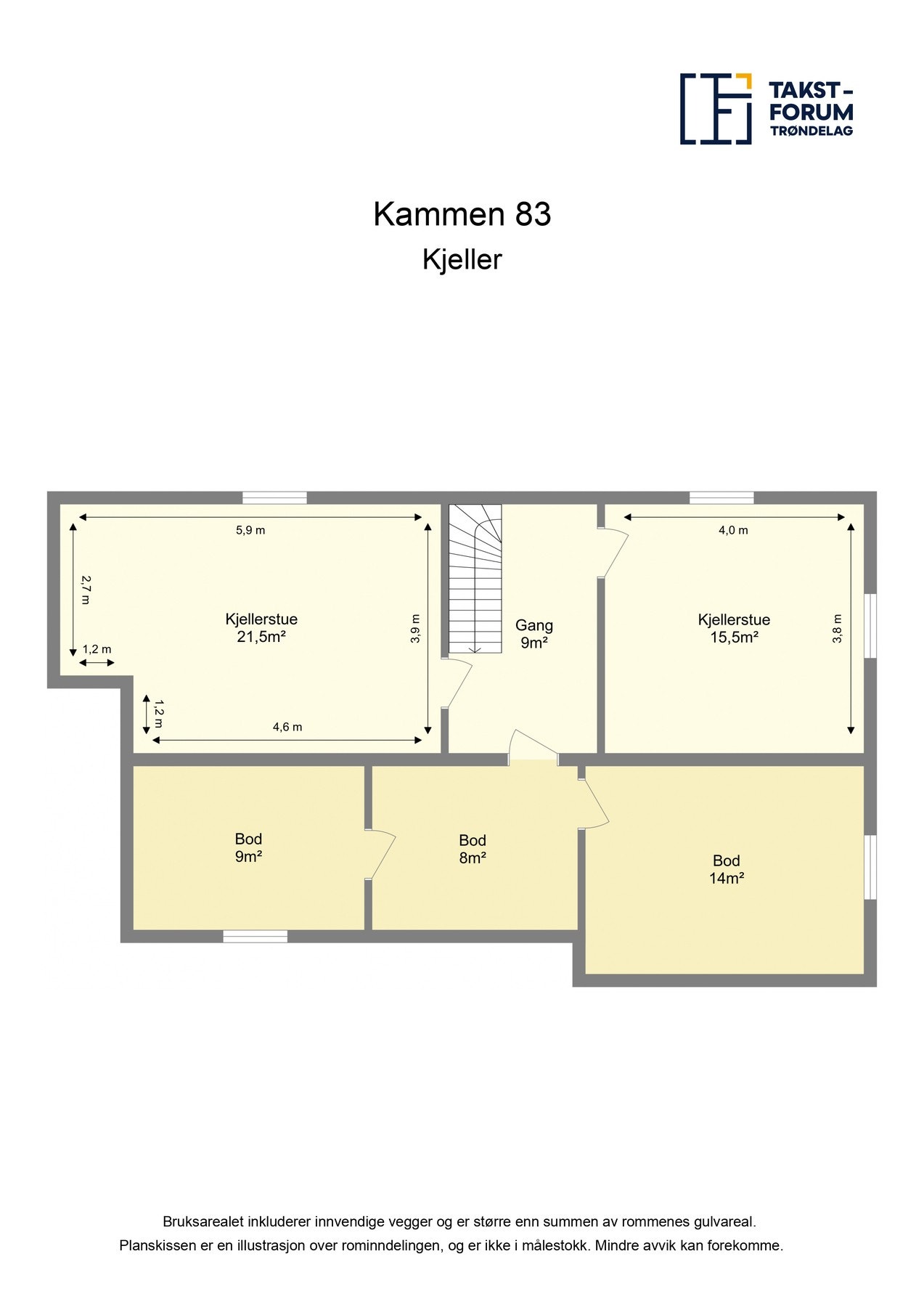 Plantegning kjeller. Galleribilde