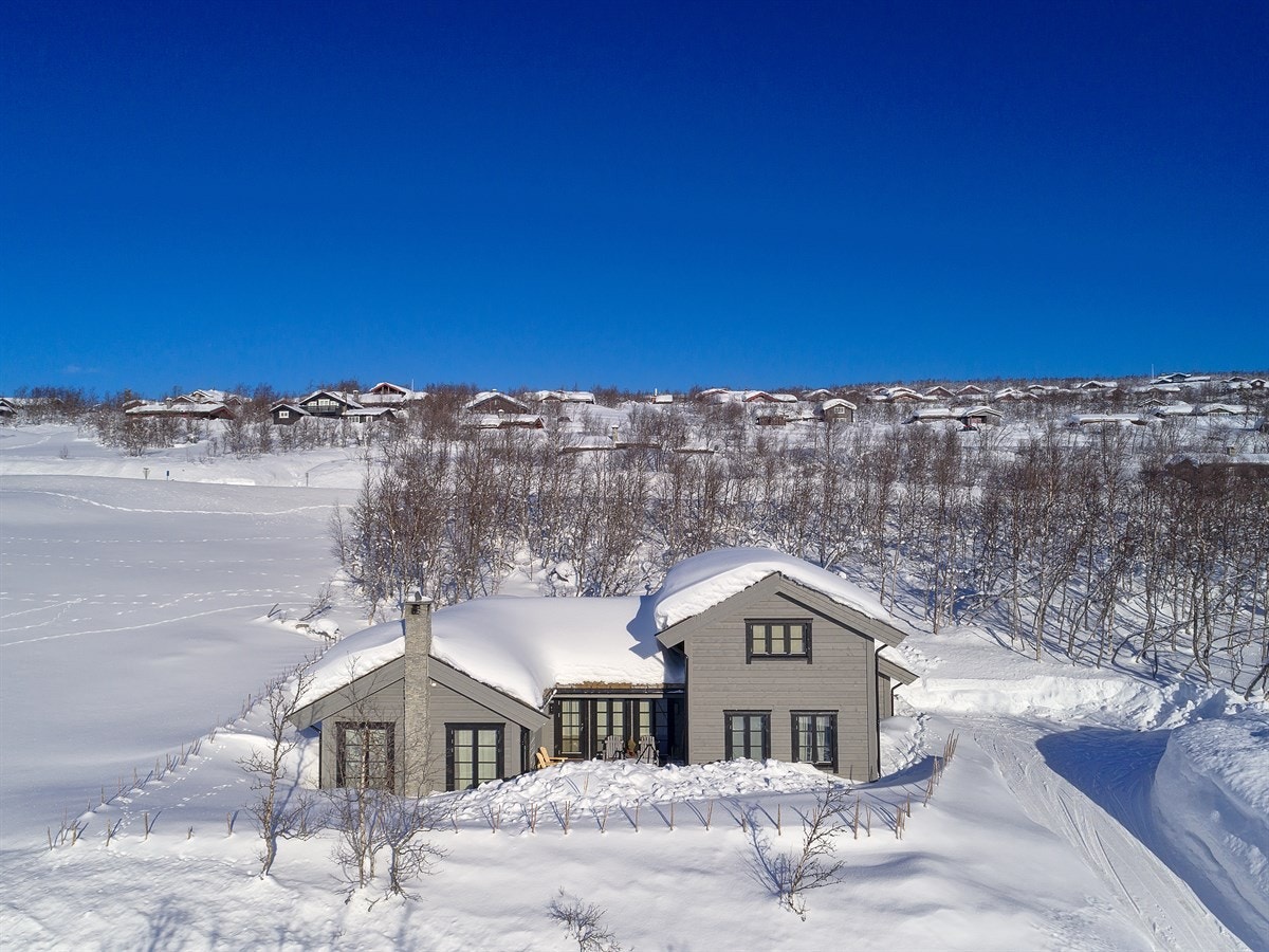 Illustrasjonsfoto av hyttemodell Viking 164U2 oppført av Hytteplan AS Galleribilde