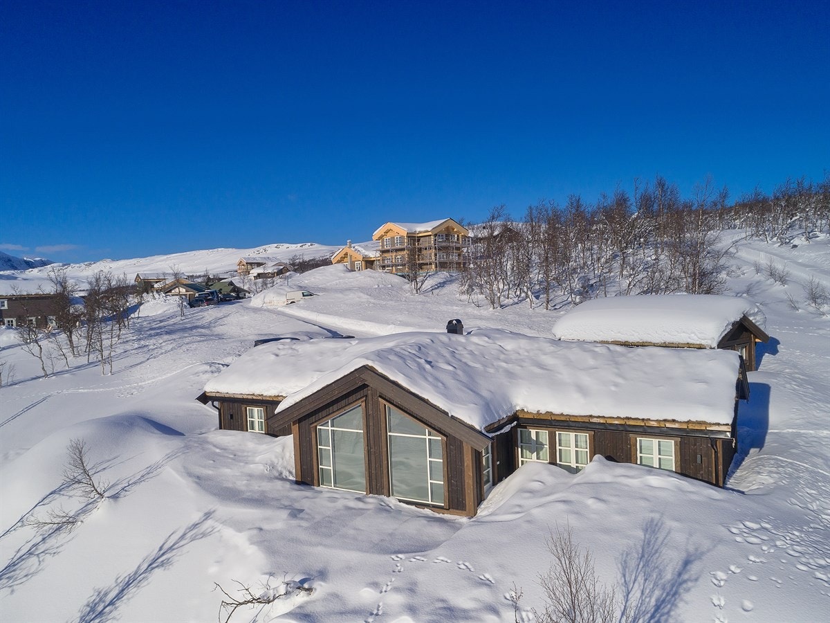 Illustrasjonsfoto fra hyttemodell Alpin 134TS-A1 oppført av Hytteplan AS Galleribilde