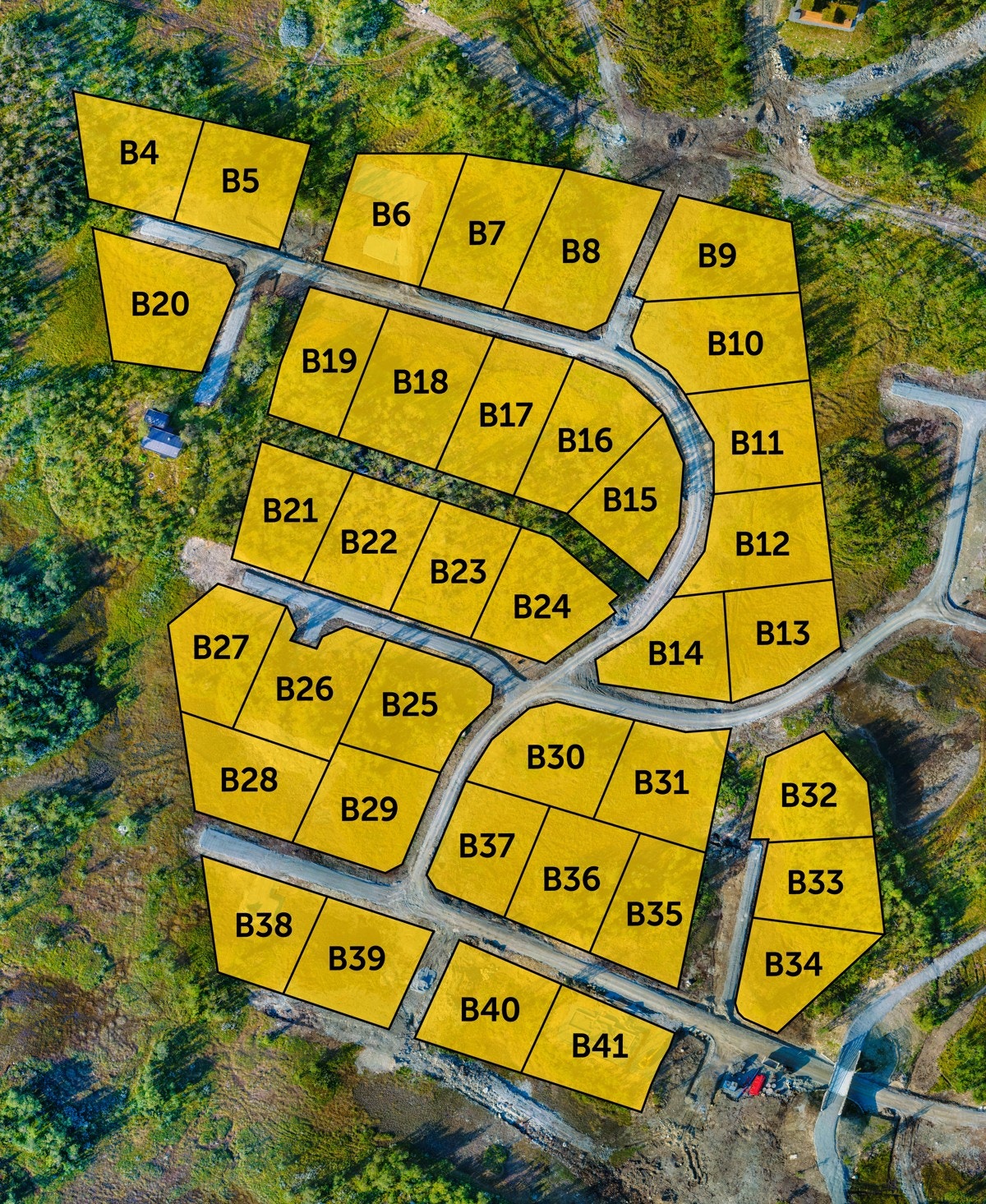 Oversiktbilde med kart. Avvik av tomteplassering og størrelse kan forekomme. Galleribilde