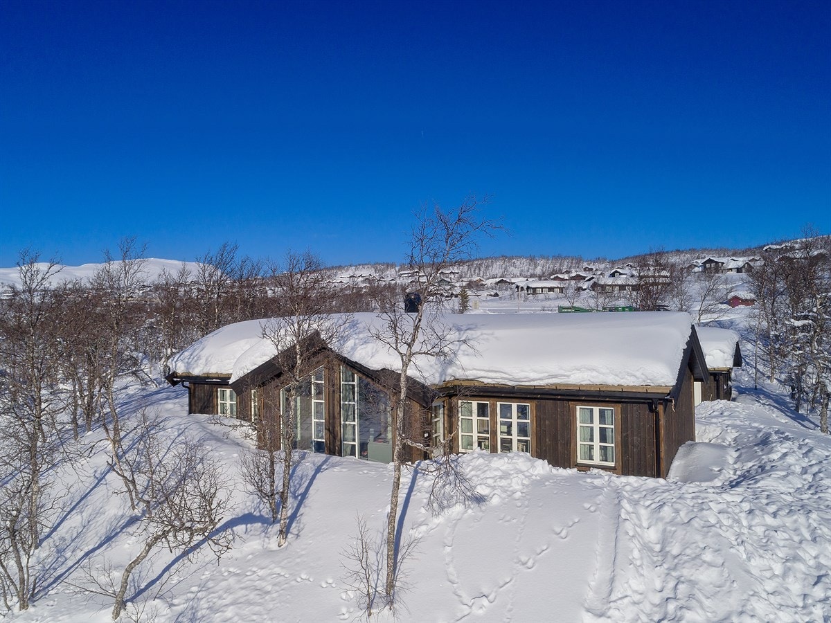 Illustrasjonsfoto av hyttemodell Alpin 134TS-A1 oppført av Hytteplan AS Galleribilde