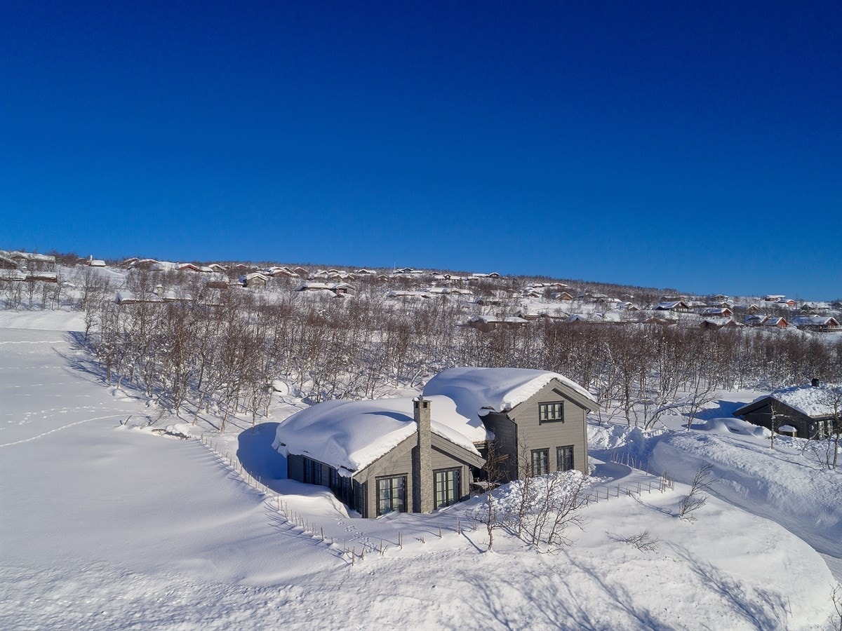 Illustrasjonsfoto av hyttemodell Viking 164U2 oppført av Hytteplan AS Galleribilde