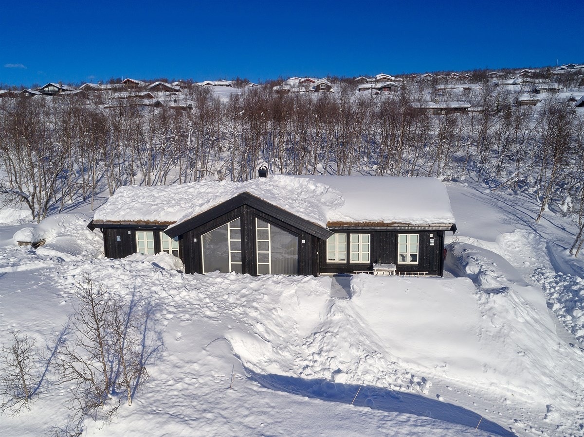 Illustrasjonsfoto av hyttemodell Alpin 134TS-A1 oppført av Hytteplan AS Galleribilde