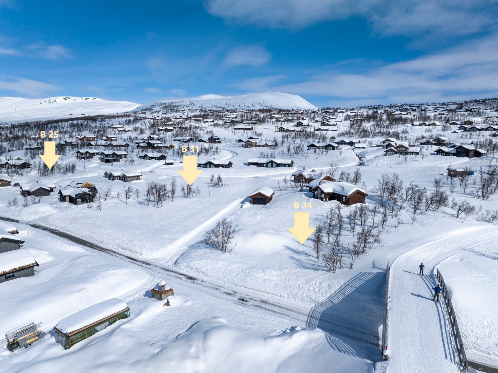 Pilene viser ca. tomteplassering. Galleribilde