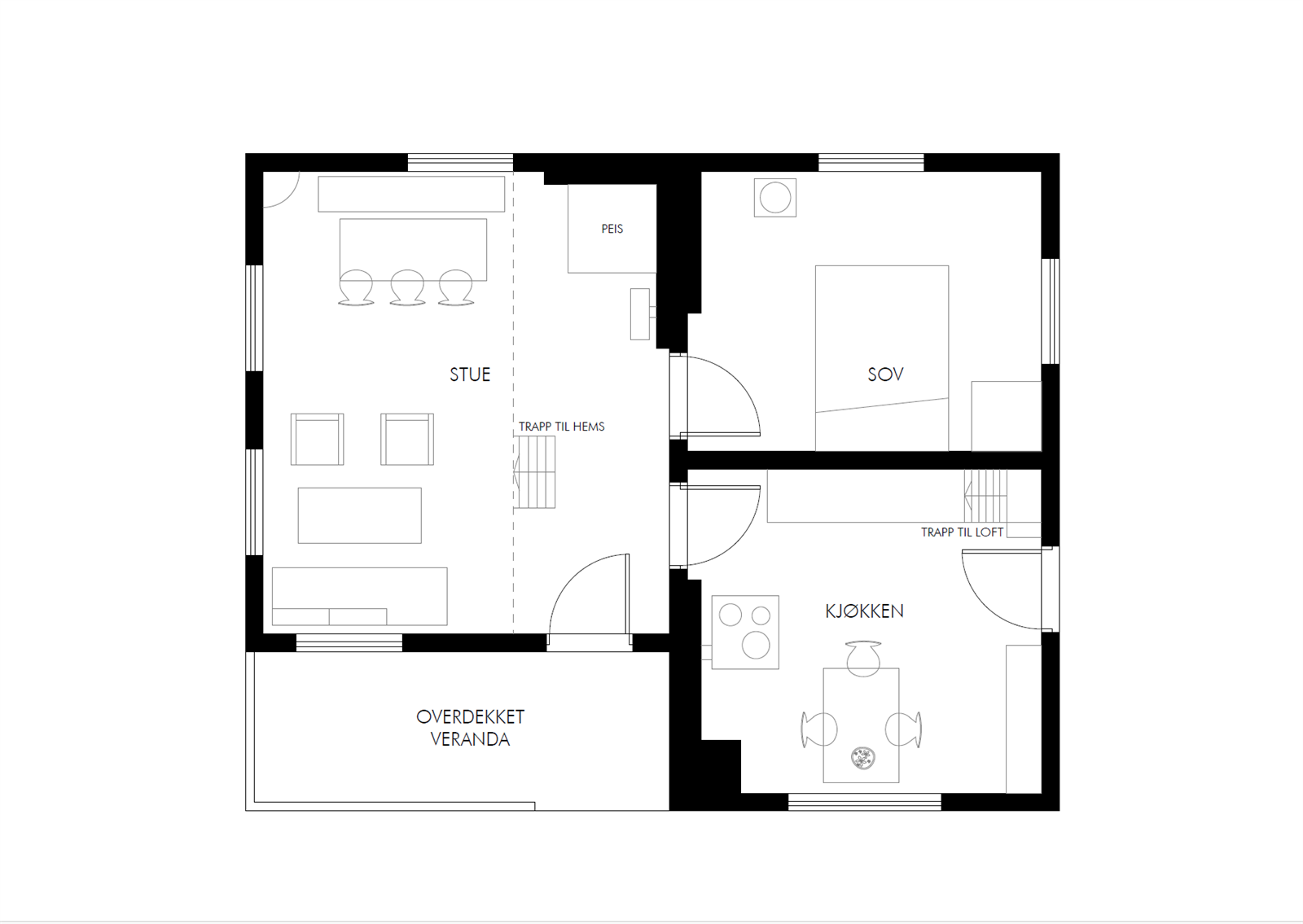 Plantegning 1. etasje Galleribilde