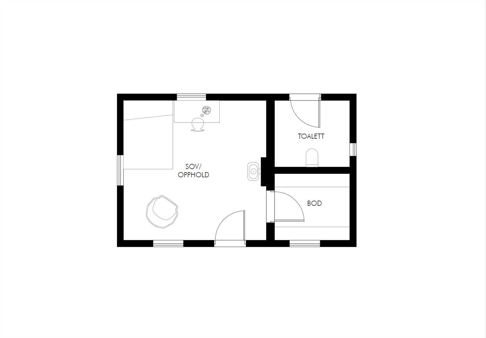 Plantegning anneks. Galleribilde