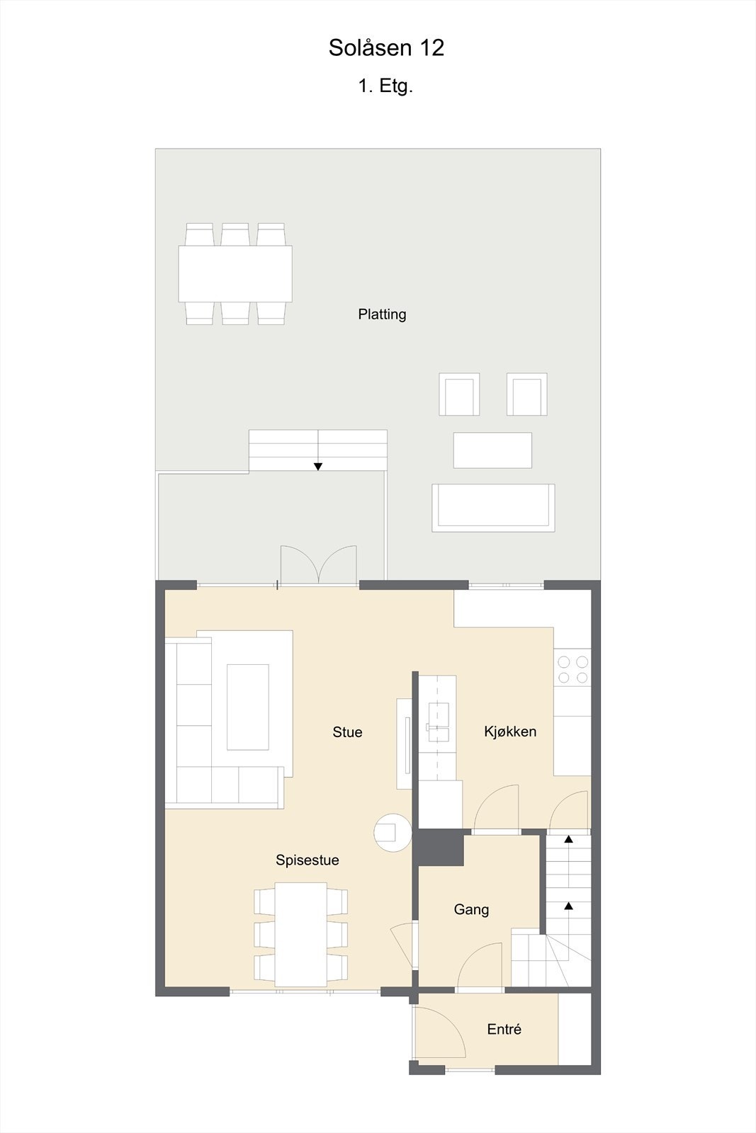 Plantegning 1. etasje Galleribilde