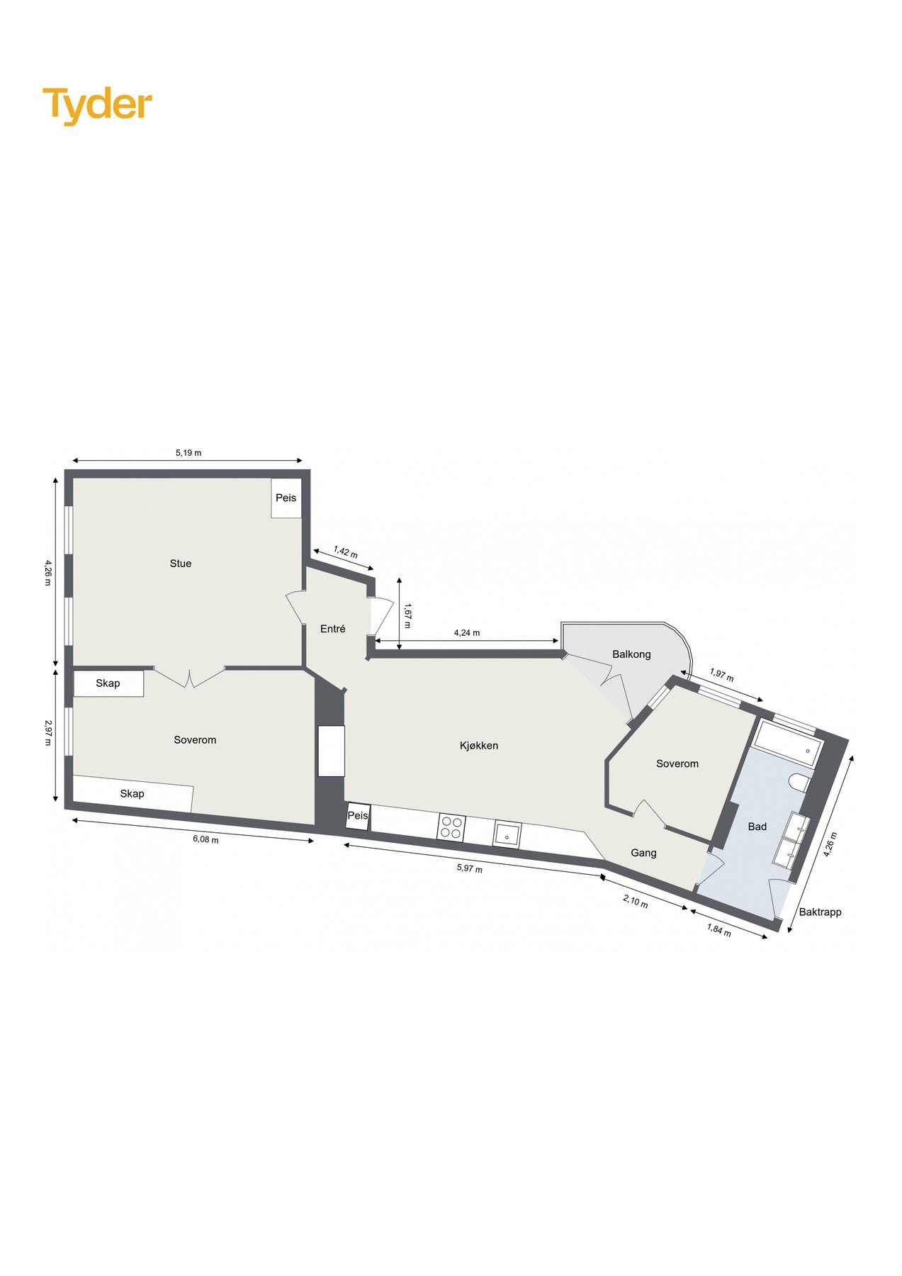 Planløsning 2.etasje. Galleribilde