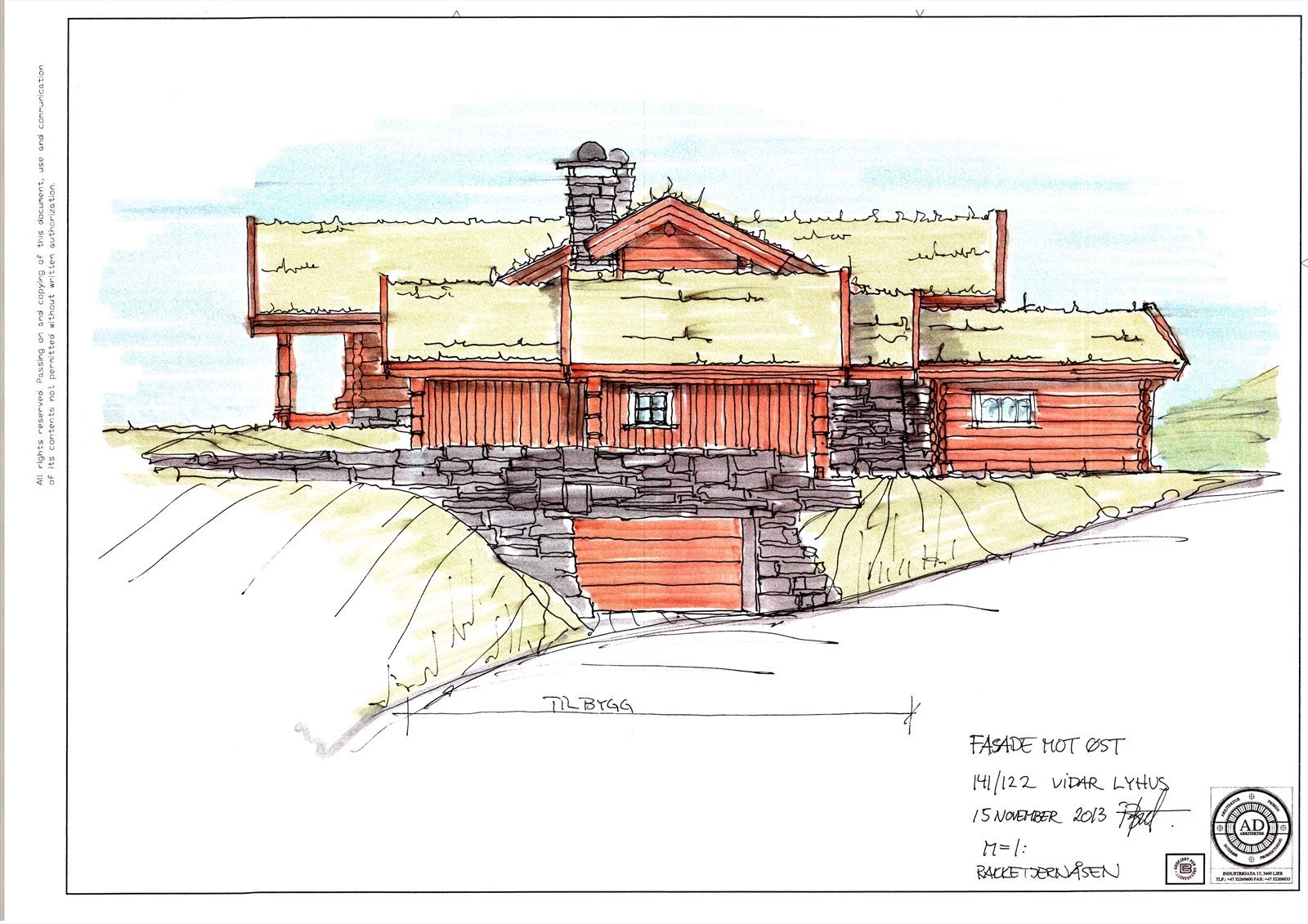 Illustrasjon - arkitekttegning innenfor gjeldende regulering Galleribilde