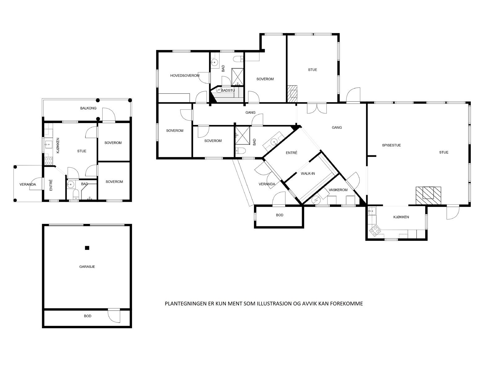 Plantegning - Hytte med anneks og dobbelgarasje Galleribilde