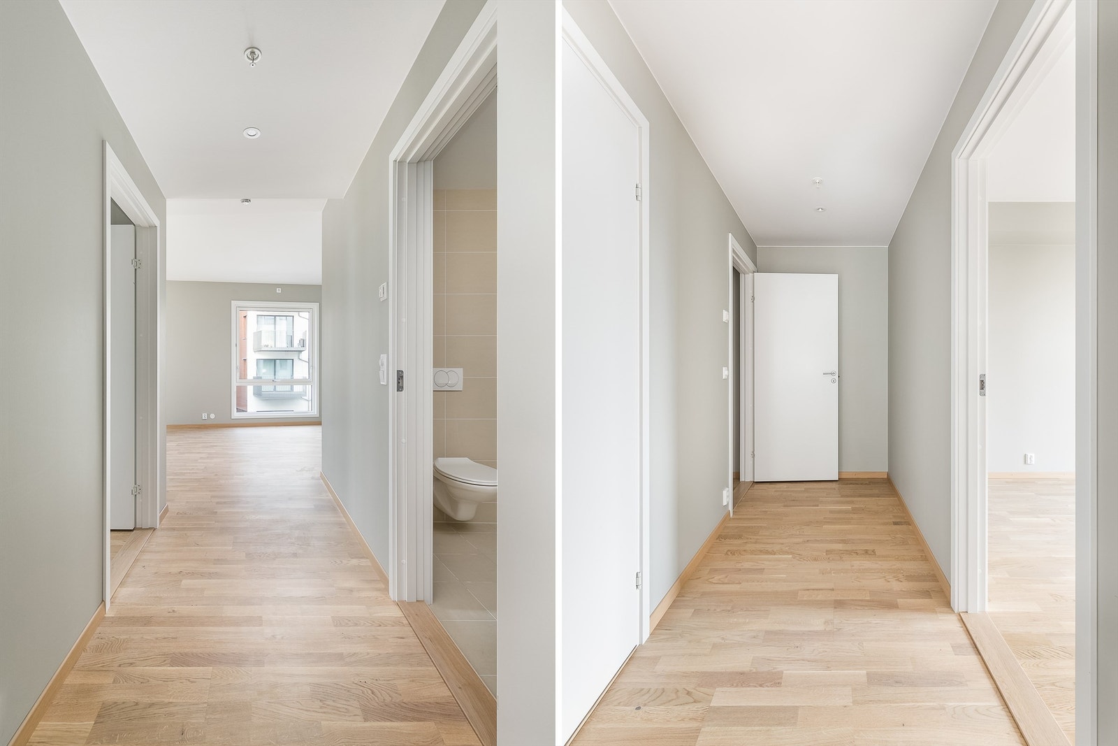 Soverommene og badet er samlet omkring gangen. Teknisk rom vegg i vegg med badet har rør-opplegg til vaskemaskin. Galleribilde