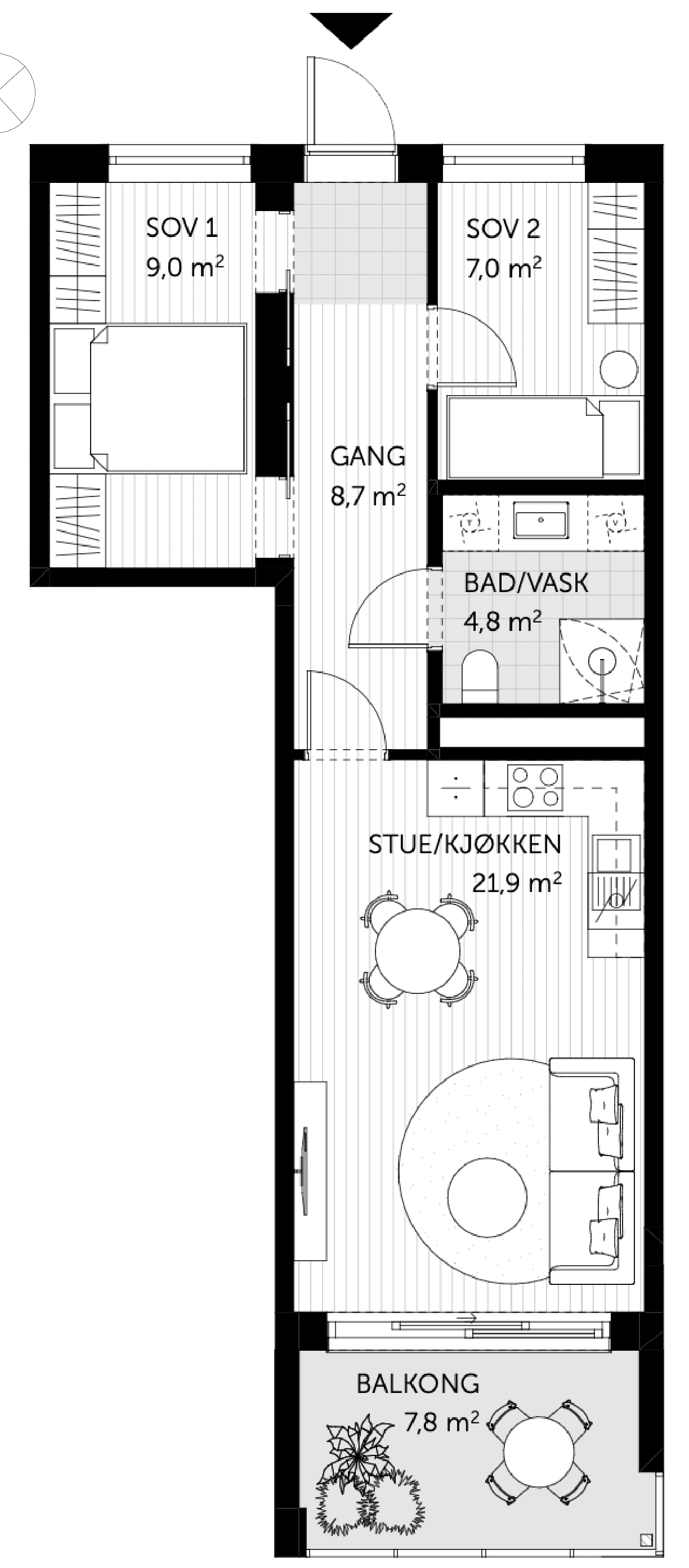 NY UBEBODD 3 ROMS TIL LEIE KR 15900 PR MND. Galleribilde