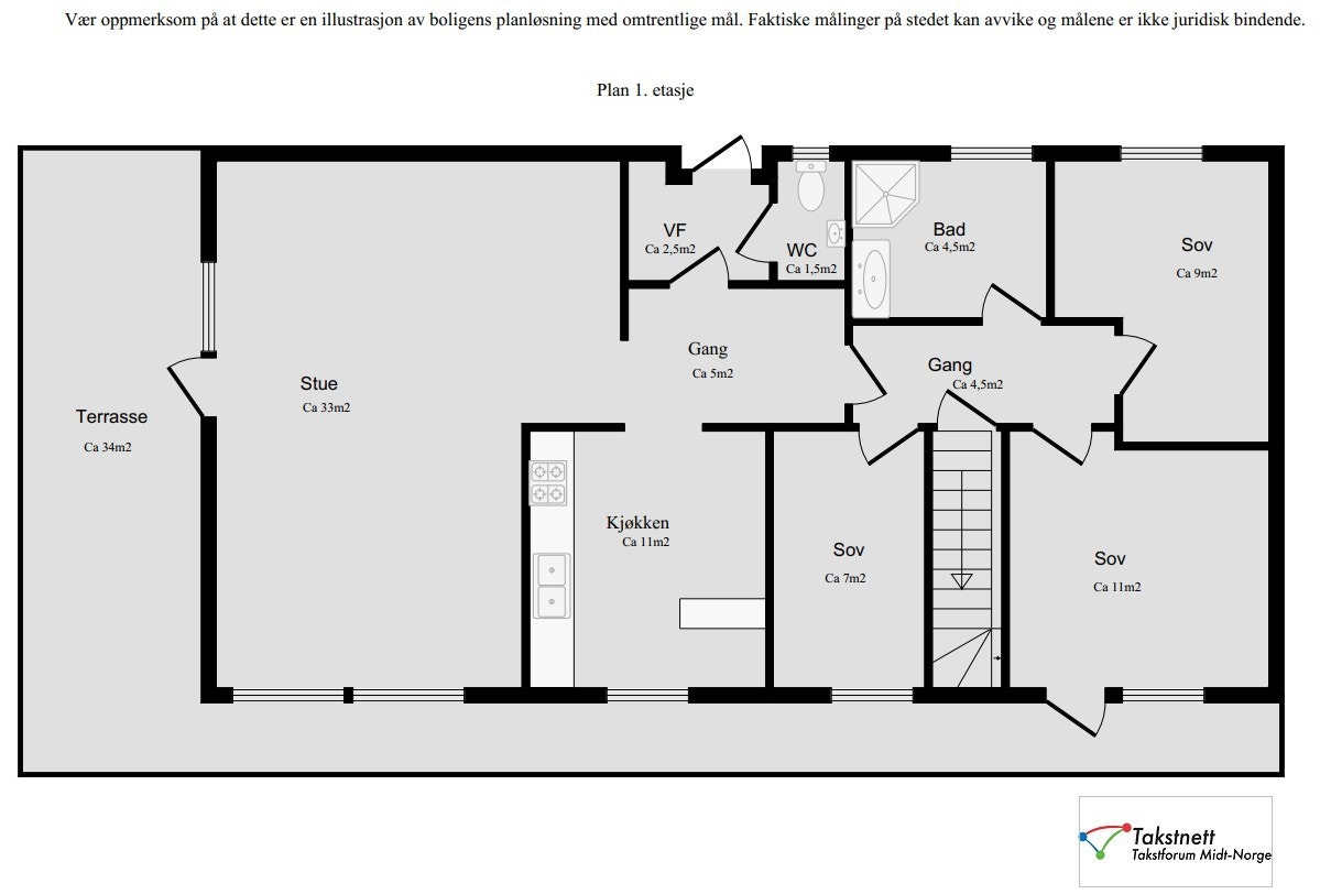 Planskisse 1. etasje. Galleribilde