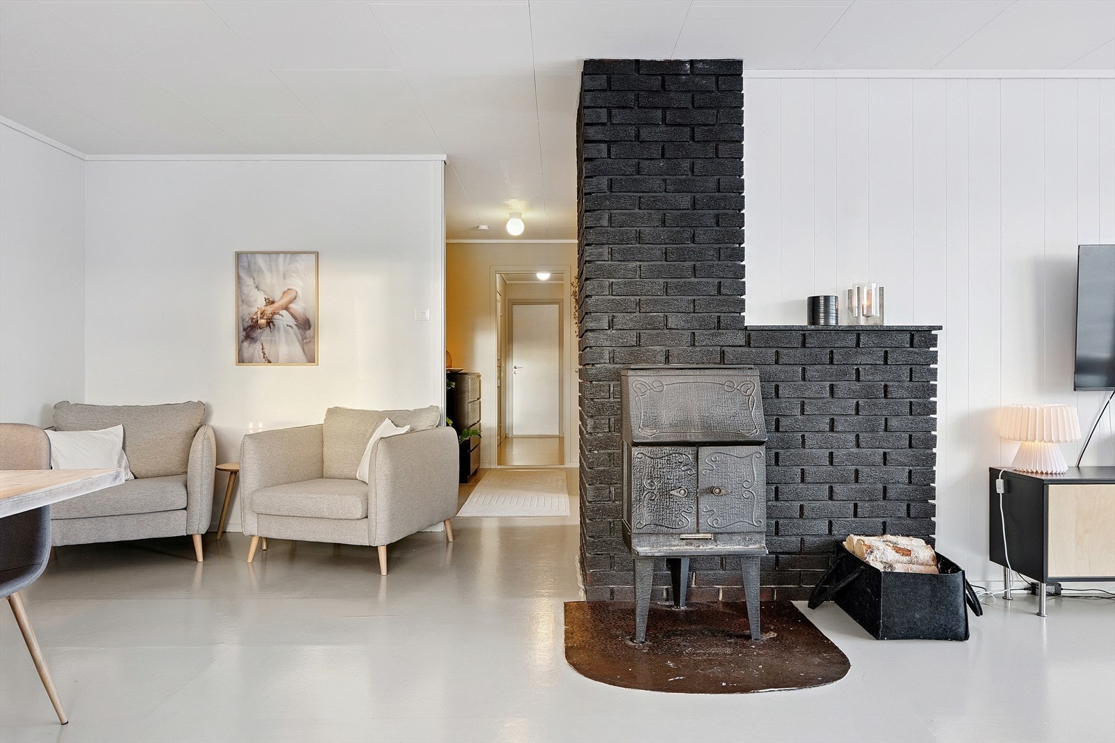 Boligen har elementpipe fra byggeår. Galleribilde