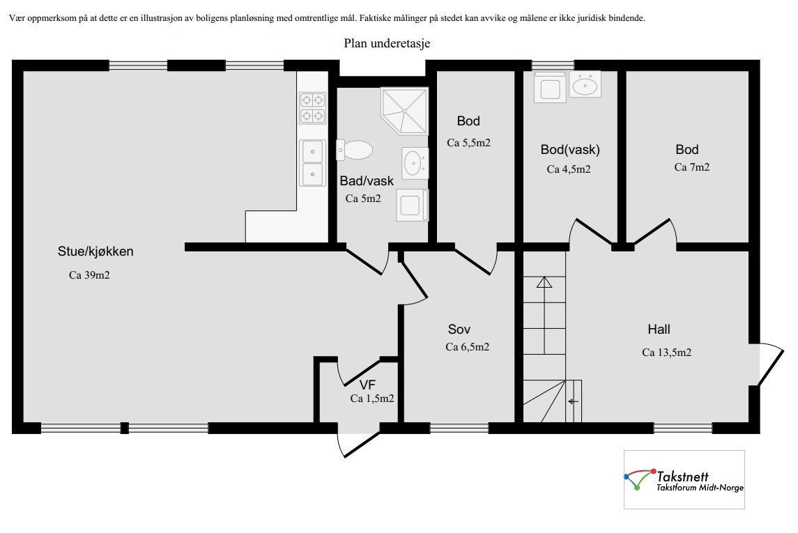 Planskisse underetasje. Galleribilde