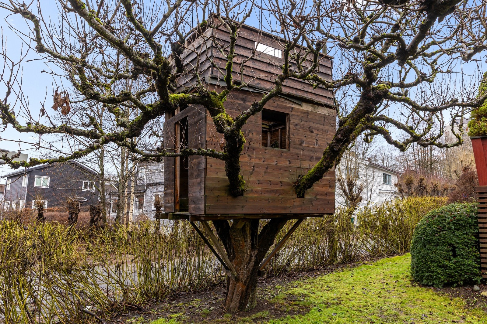 Trehytte til glede for de yngste i familien Galleribilde