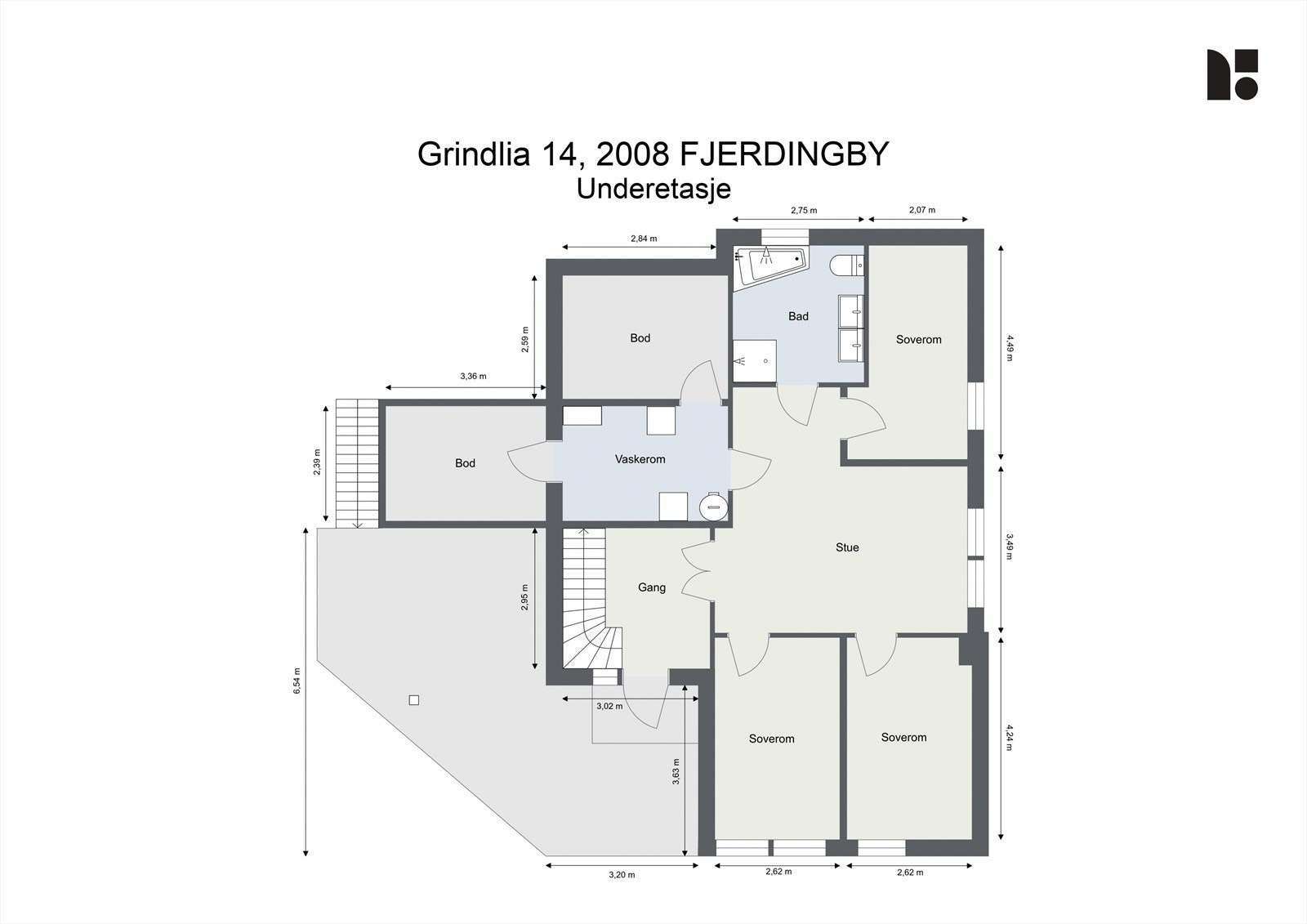 Plantegning - Underetasje Galleribilde