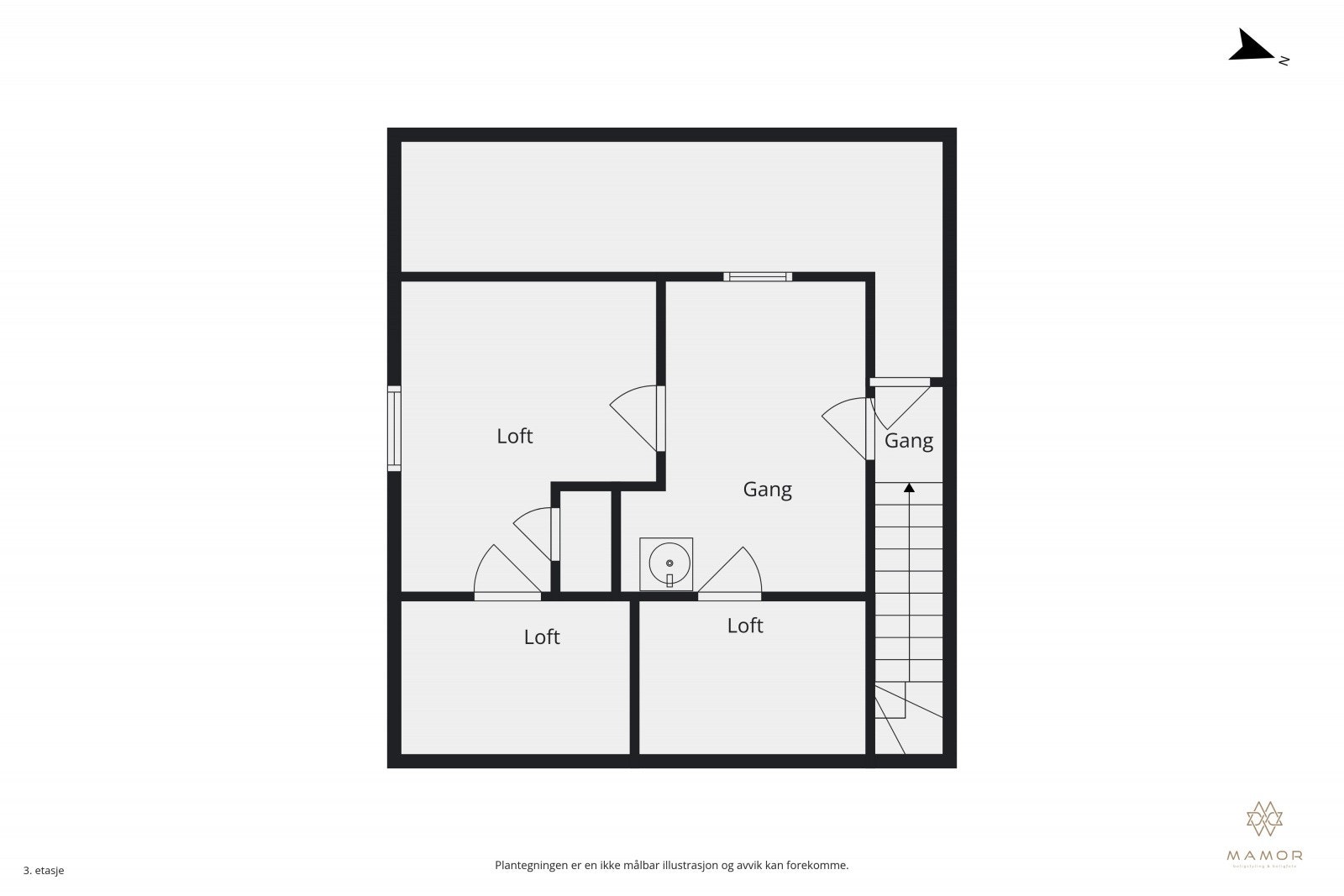Plantegning loft Galleribilde