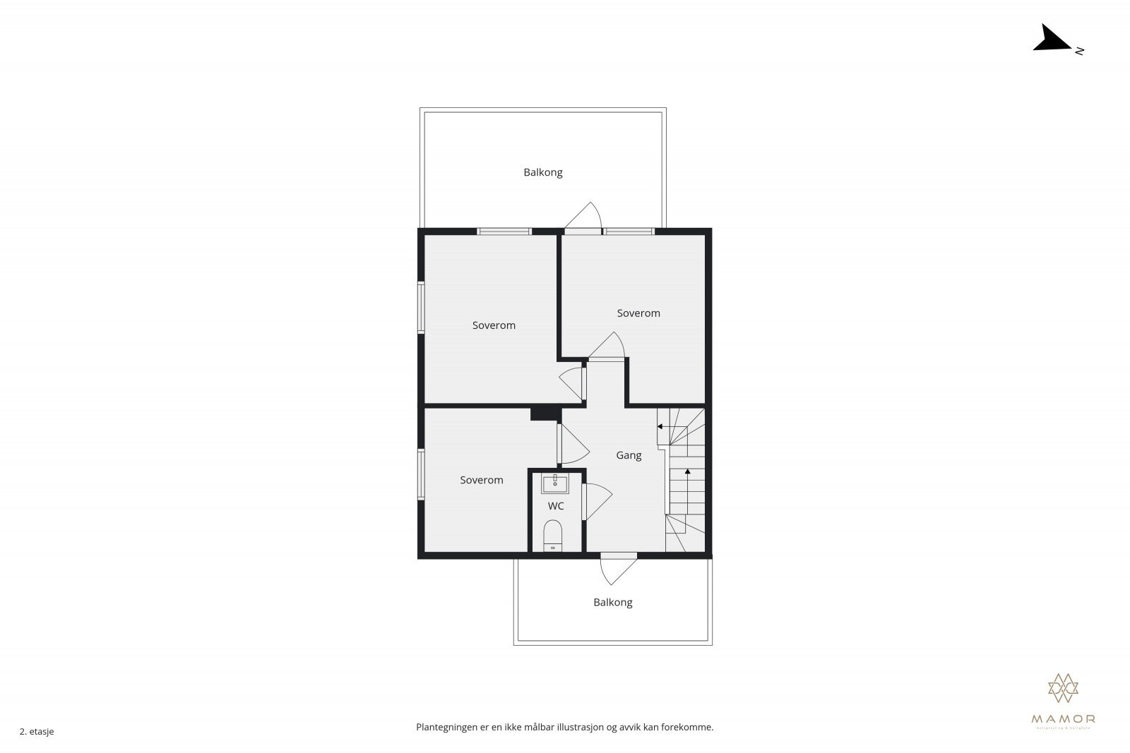 Plantegning 2. etasje Galleribilde