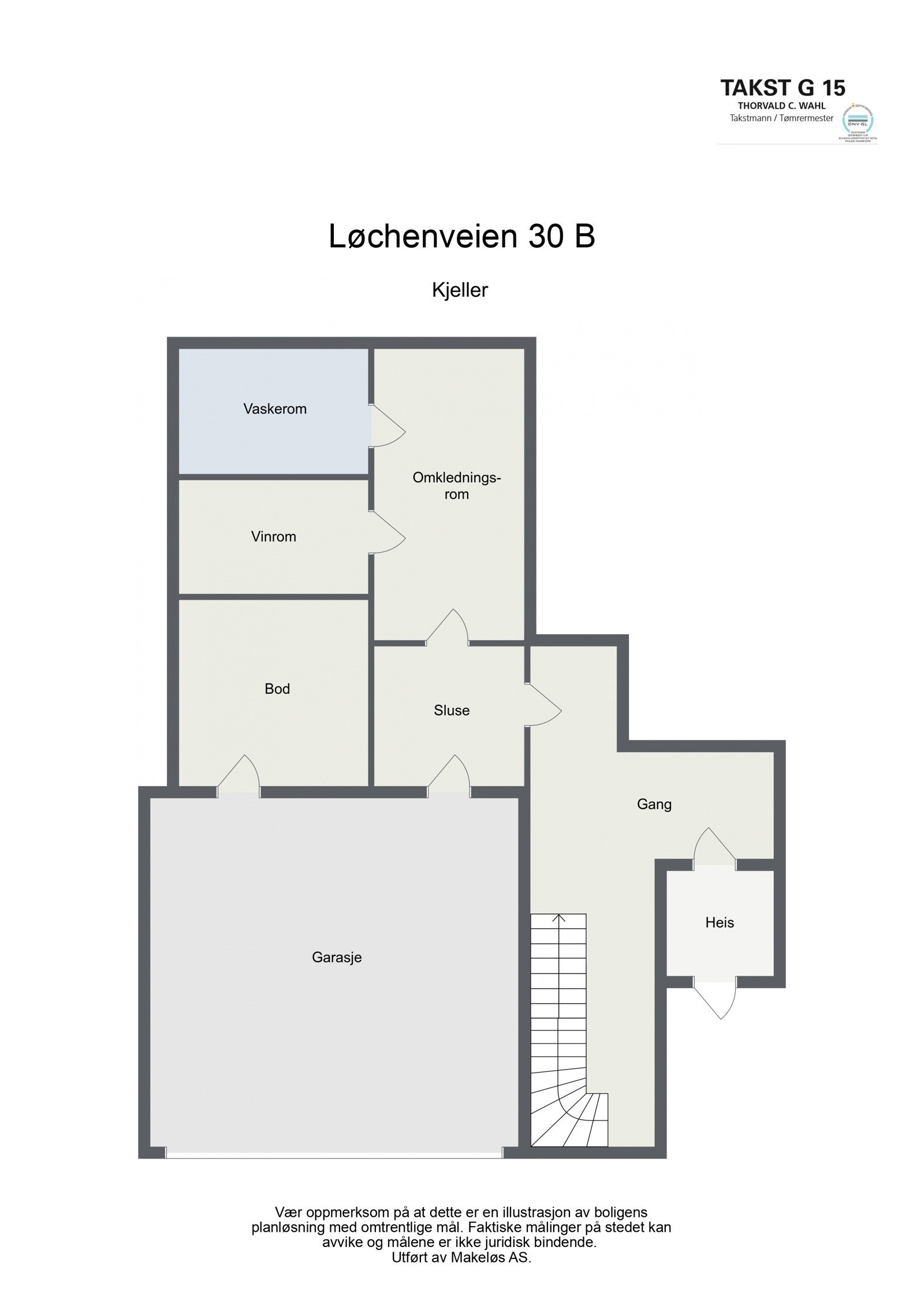 Planløsning kjeller. Galleribilde