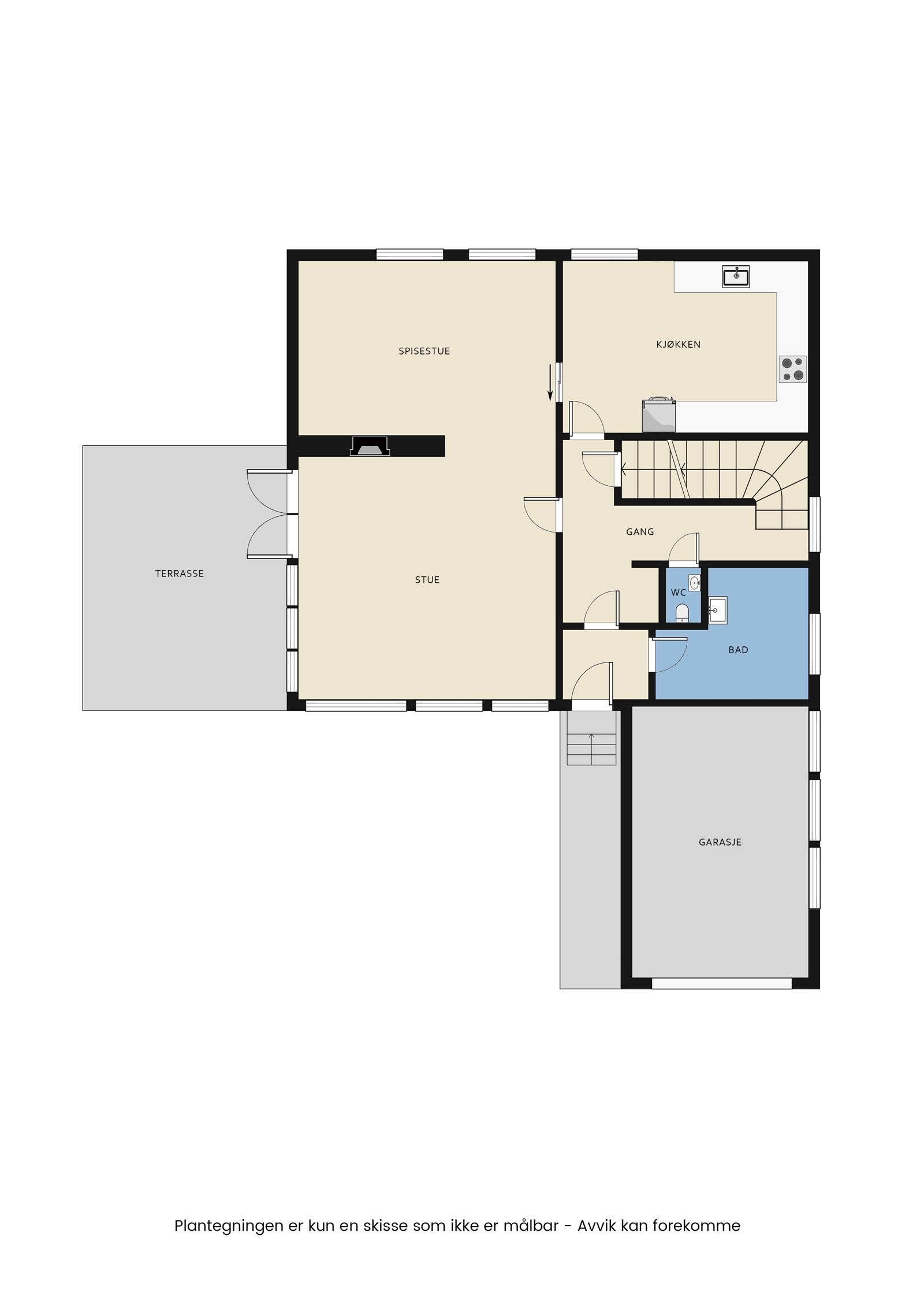 Plantegning første etasje Galleribilde