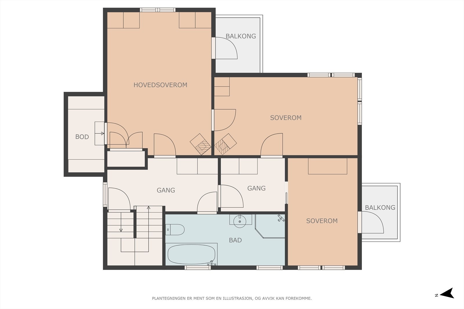 Plantegning 2.etsje. Galleribilde
