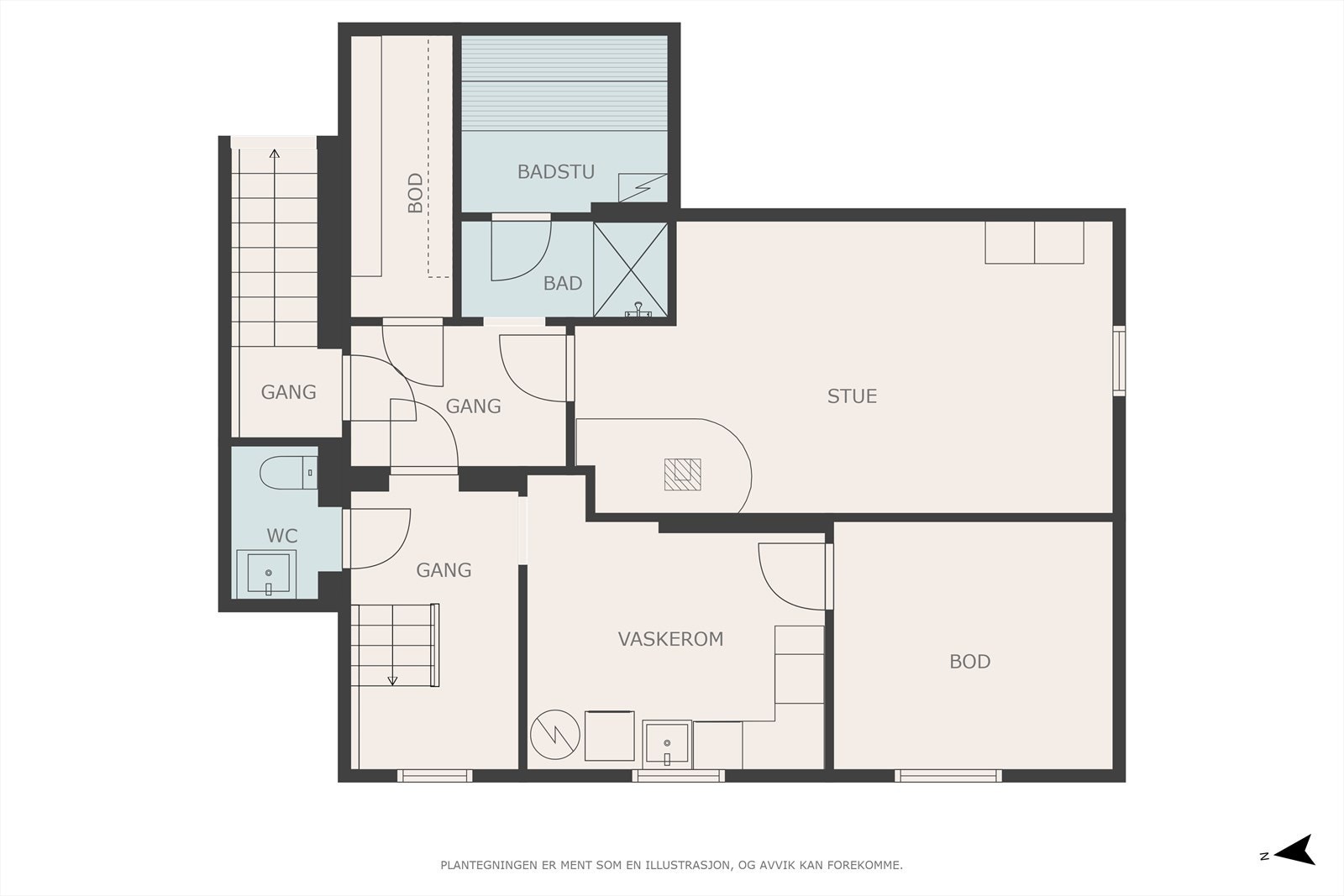 Plantegning kjeller. Galleribilde