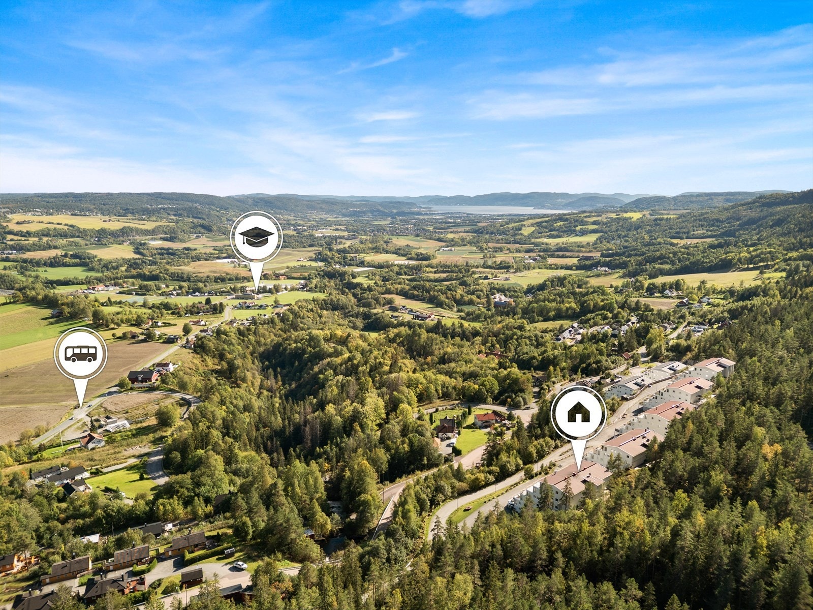 Det er kort vei til kollektiv og skoler. Galleribilde