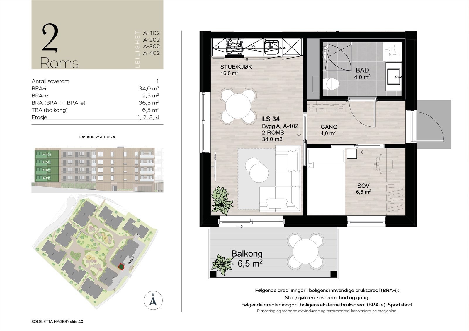 Planskisse A-202. Smart utforming med enkel møblering, romslig oppholdsrom og store vinduer for lysinnslipp! Galleribilde