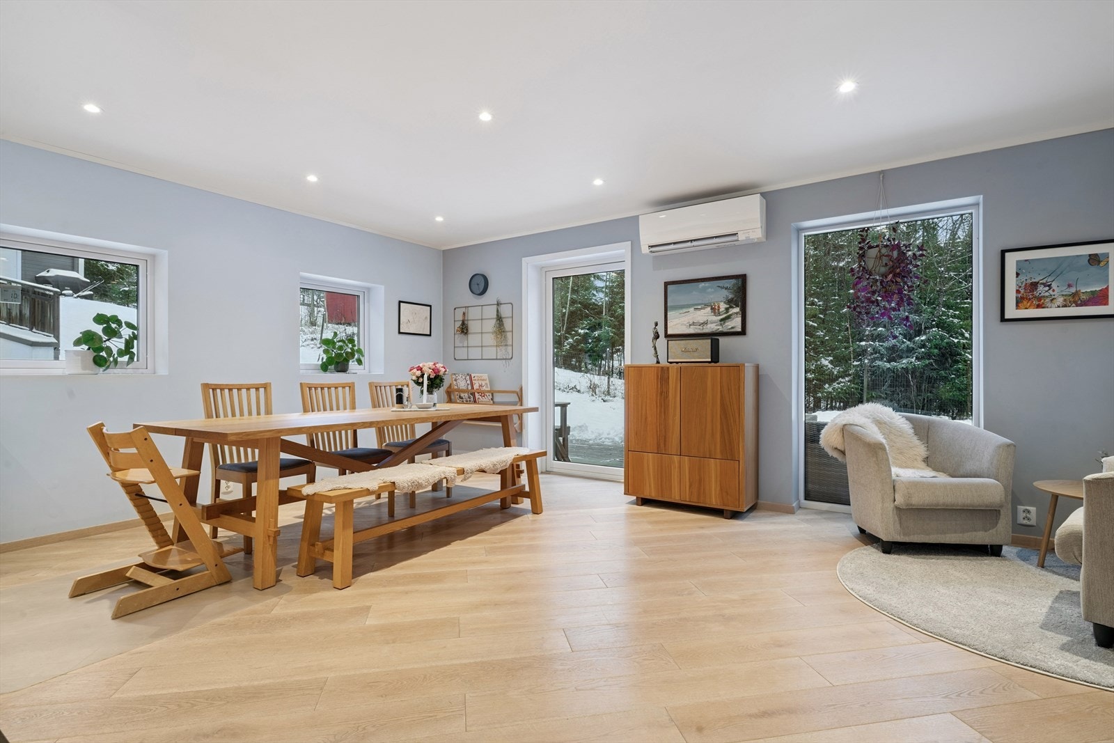 Fra utbygger sin side var det tenkt at man kunne ha et soverom i den delen der godstolene står i dag. Så har du behov for et fjerde soverom, er dette en mulighet. Galleribilde