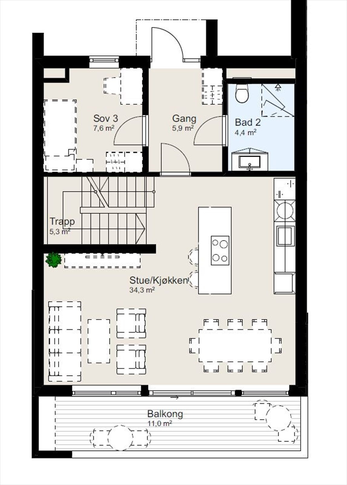Veiledende skisse av første etasje. Galleribilde