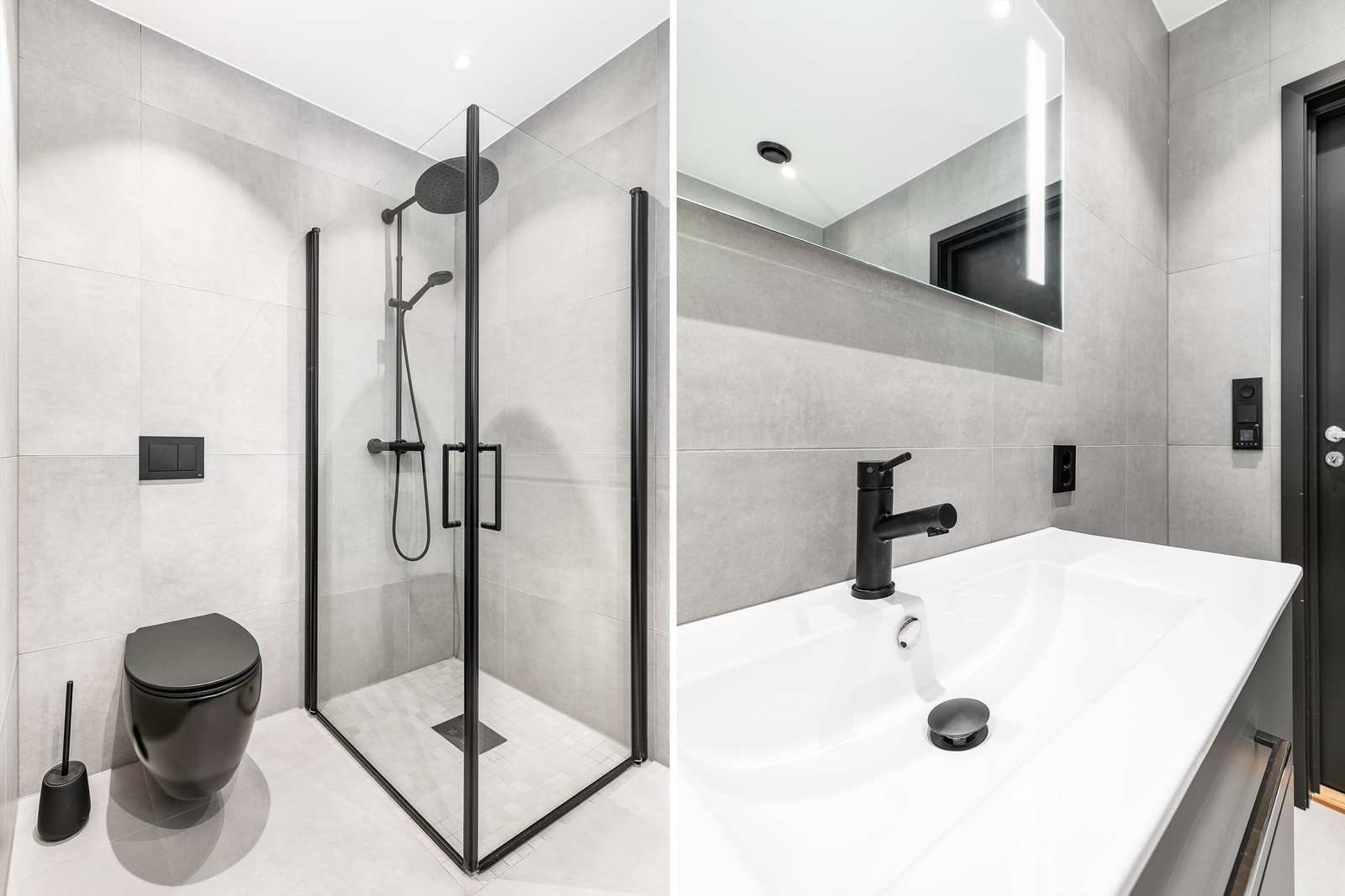 Møbler og sanitærutstyr er i samme serier på begge bad. Galleribilde