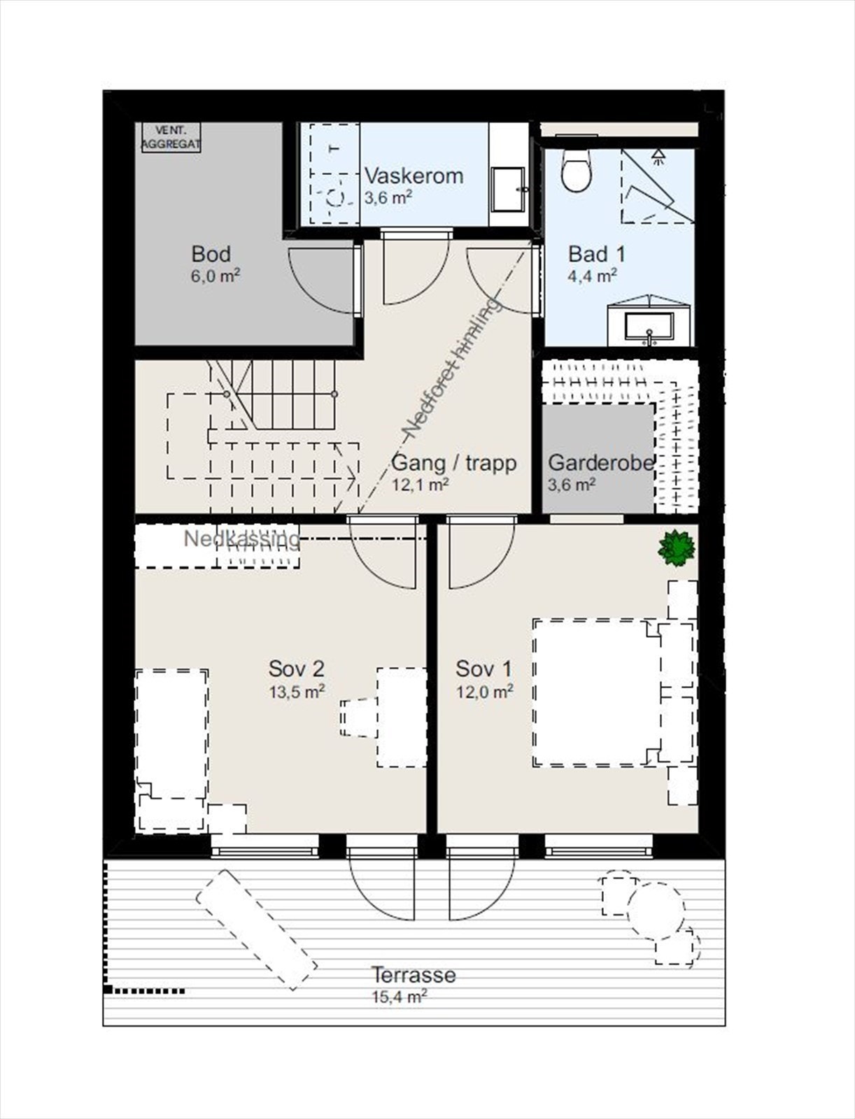 Veiledende skisse av underetasje. Galleribilde