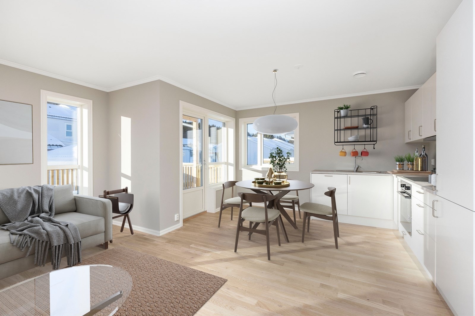 Digitalt stylet stue/kjøkken Galleribilde