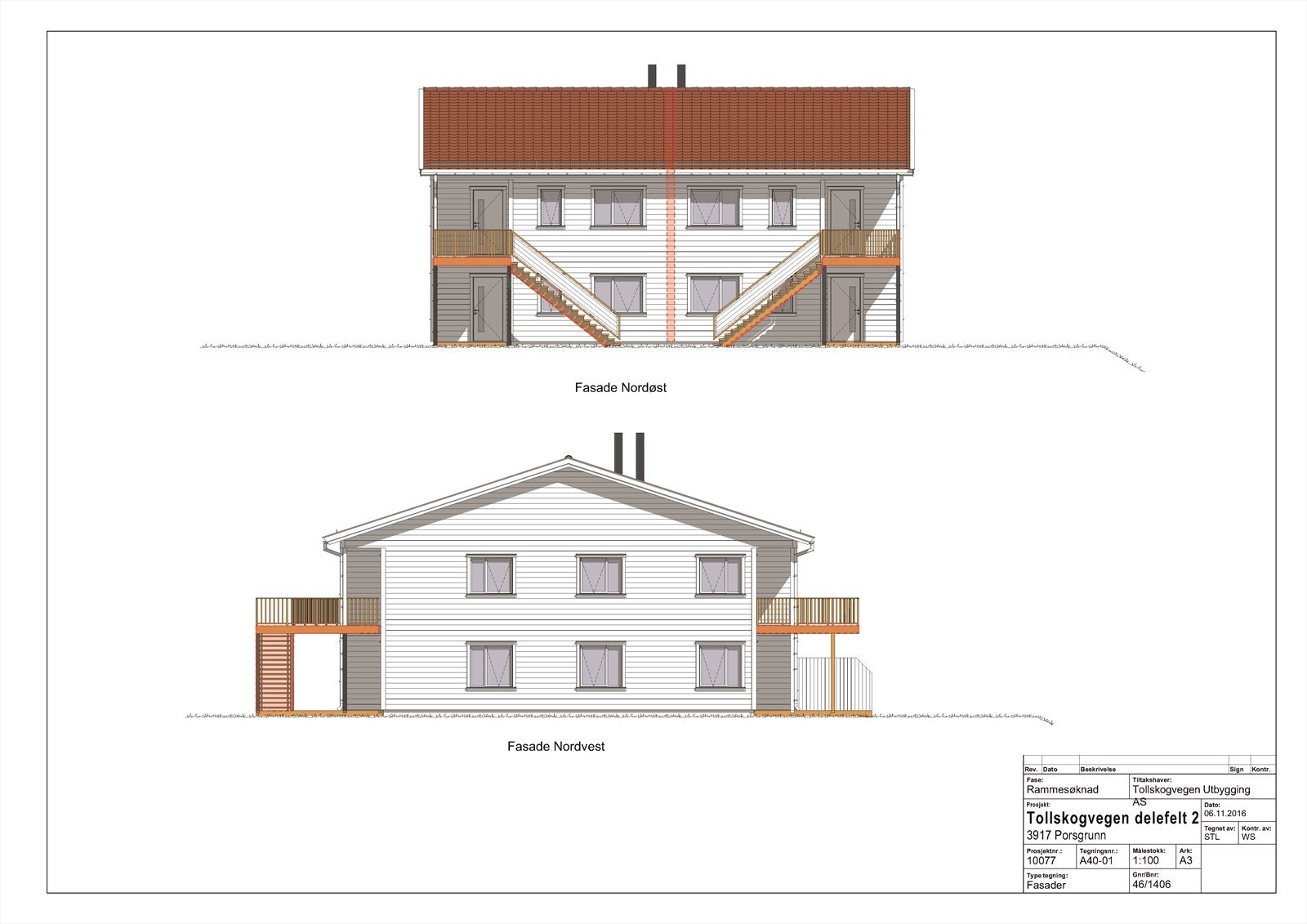 Fasaade nordøst og nordvest Galleribilde