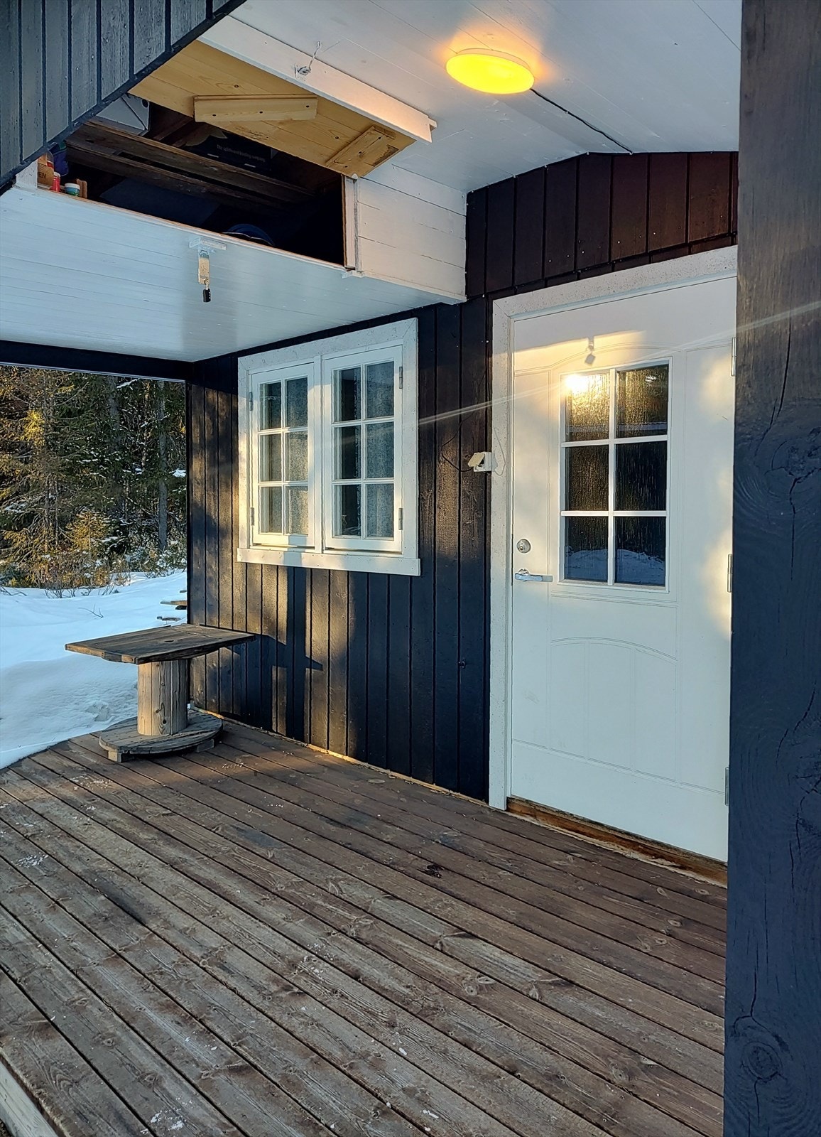 Her kan man lagre skiene. Galleribilde