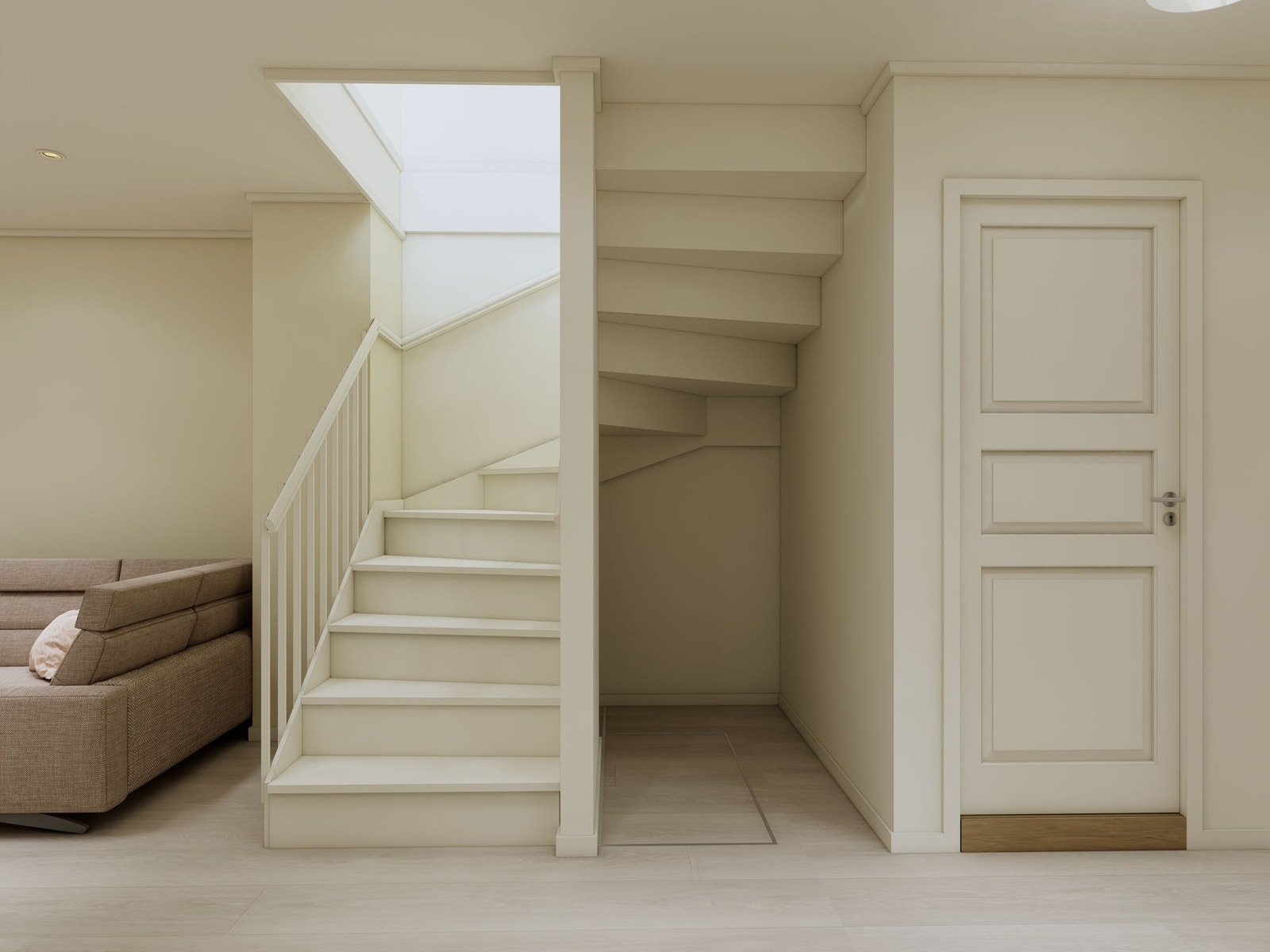 Illustrasjonsbilde viser hvordan entre kan se ut når den er ferdig pusset opp, der wc-rom er utvidet til et baderom. Kjøper kan velge andre planløsninger, materialer og produkter enn det bildet viser. Se arbeidsbeskrivelse og spesifikasjoner. Galleribilde