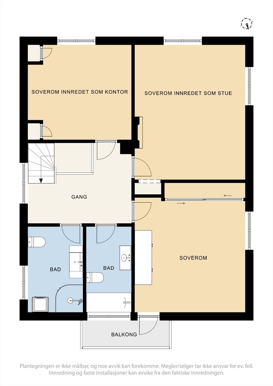 Andre etasje - Se punkt "ferdigattest". Galleribilde